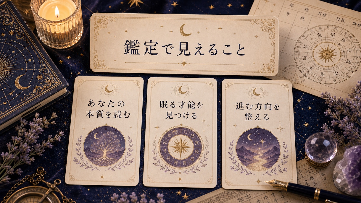 四柱推命×ホロスコープ自己理解鑑定書を作ります 本質・強み・恋愛・仕事の傾向を読み返せるPDFに整理 イメージ2