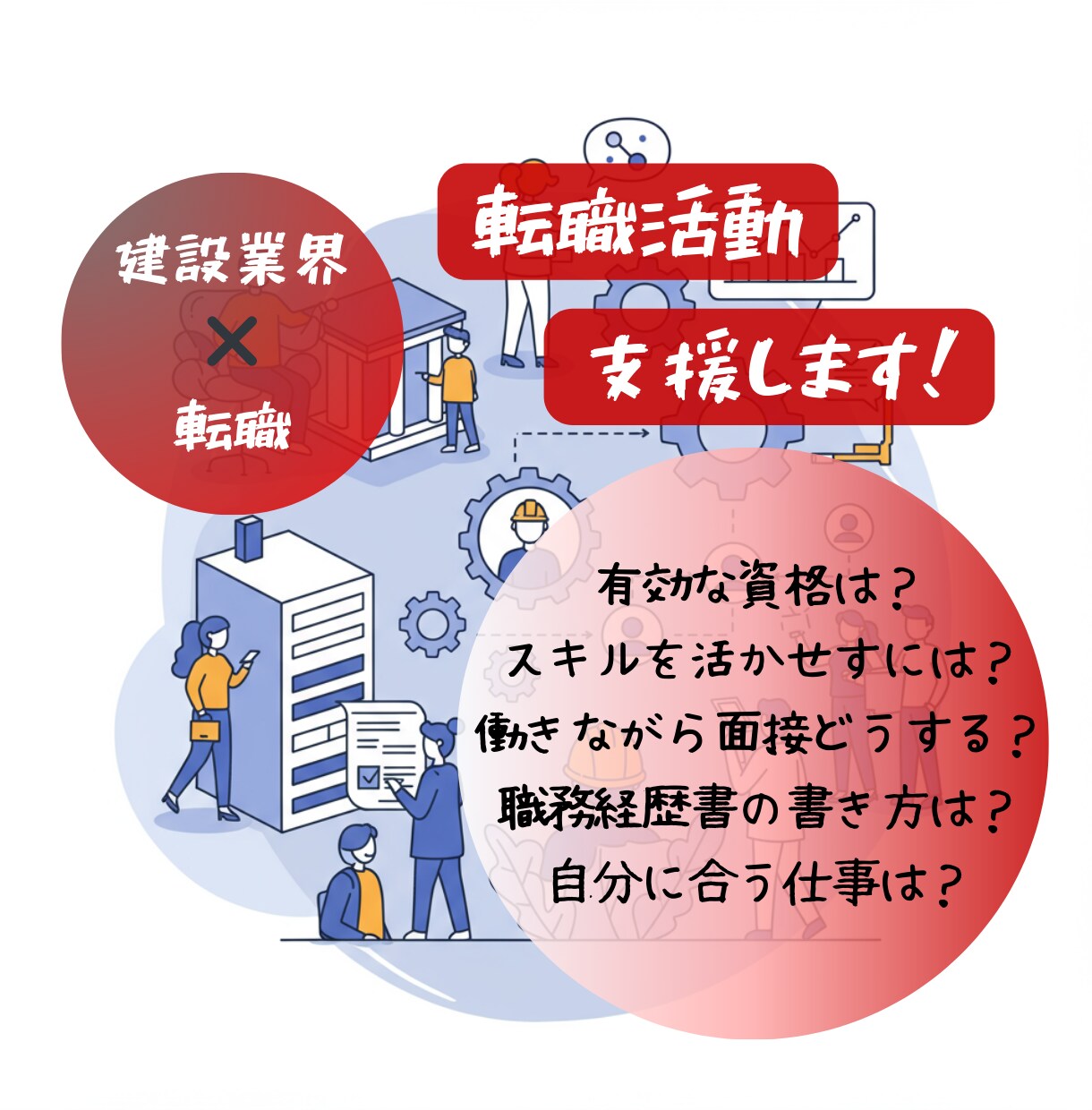 業界特化【建設業界】あなたの転職支援します 3社経験、現役一級建築士・一級施工管理技士 イメージ1