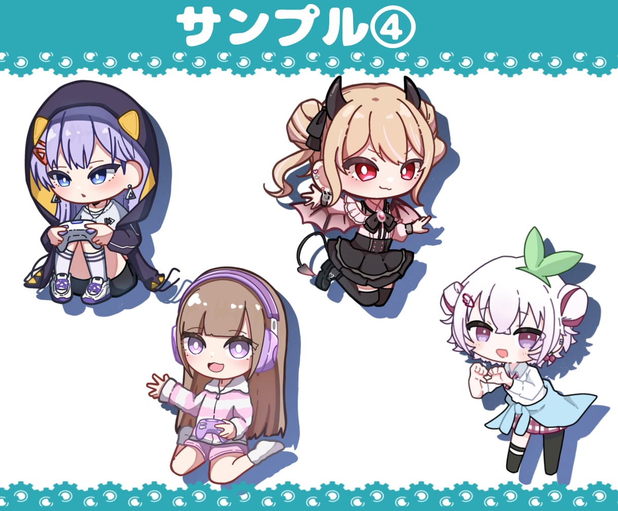 全身SD(ミニキャラ)イラスト描きます アイコン、配信、動画に使える2.5頭身SDイラストを描きます イメージ9