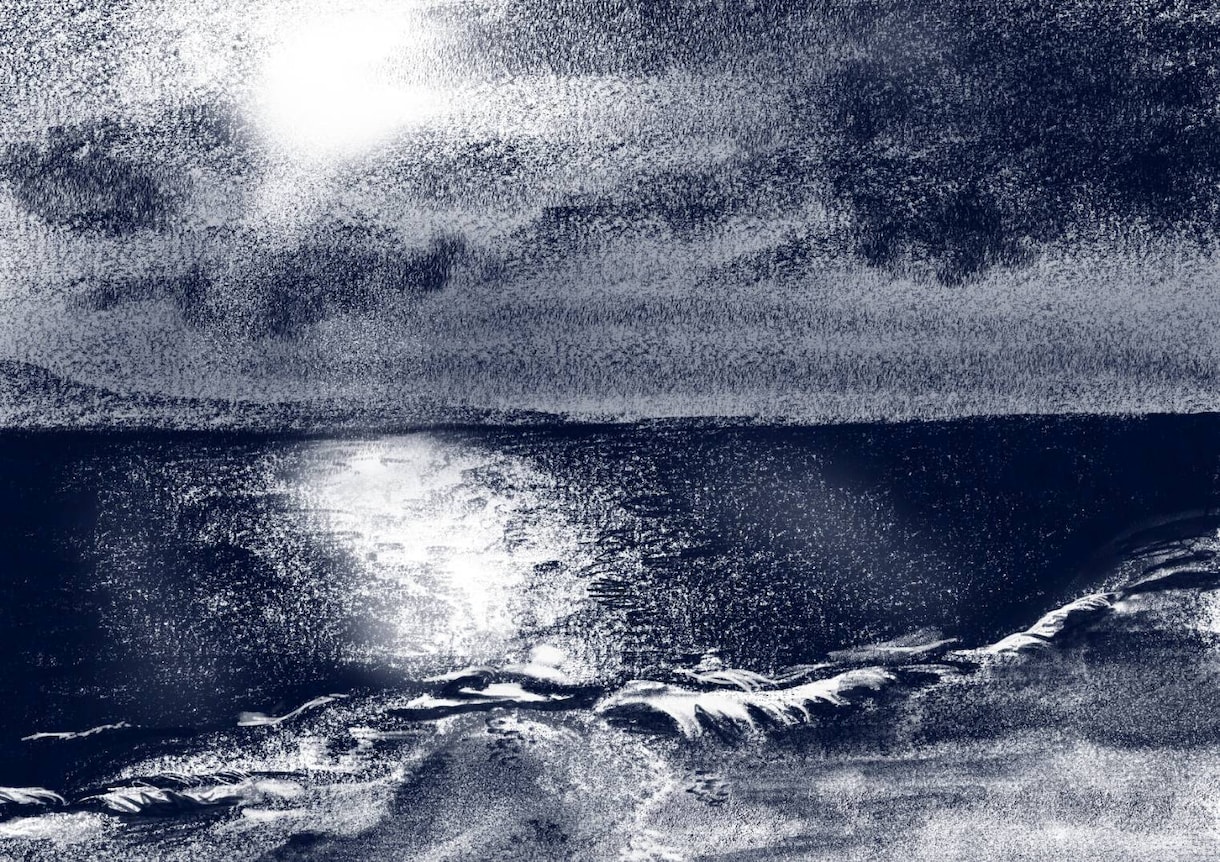 木炭調で海を描きます 飾ったり、思い出の地を残したり… イメージ1