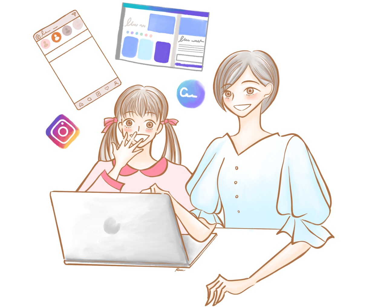 個人事業主のHP用挿絵イラストをお描きます わかりやすいイラストで目を留めるwebサイトに致します イメージ2