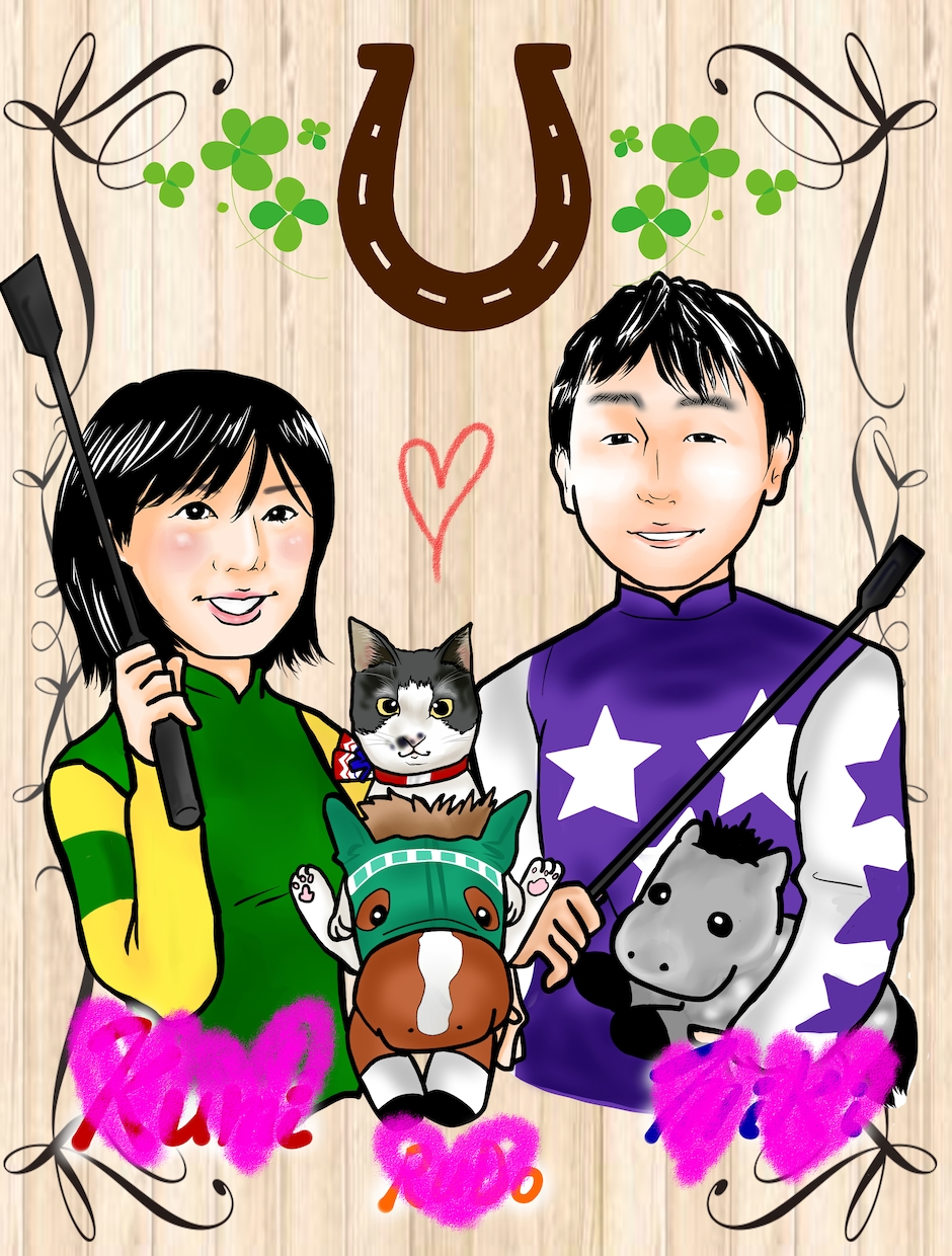 結婚式ウェルカムボードの似顔絵描きます 幸せいっぱいの笑顔でゲスト様をお出迎え！ イメージ4