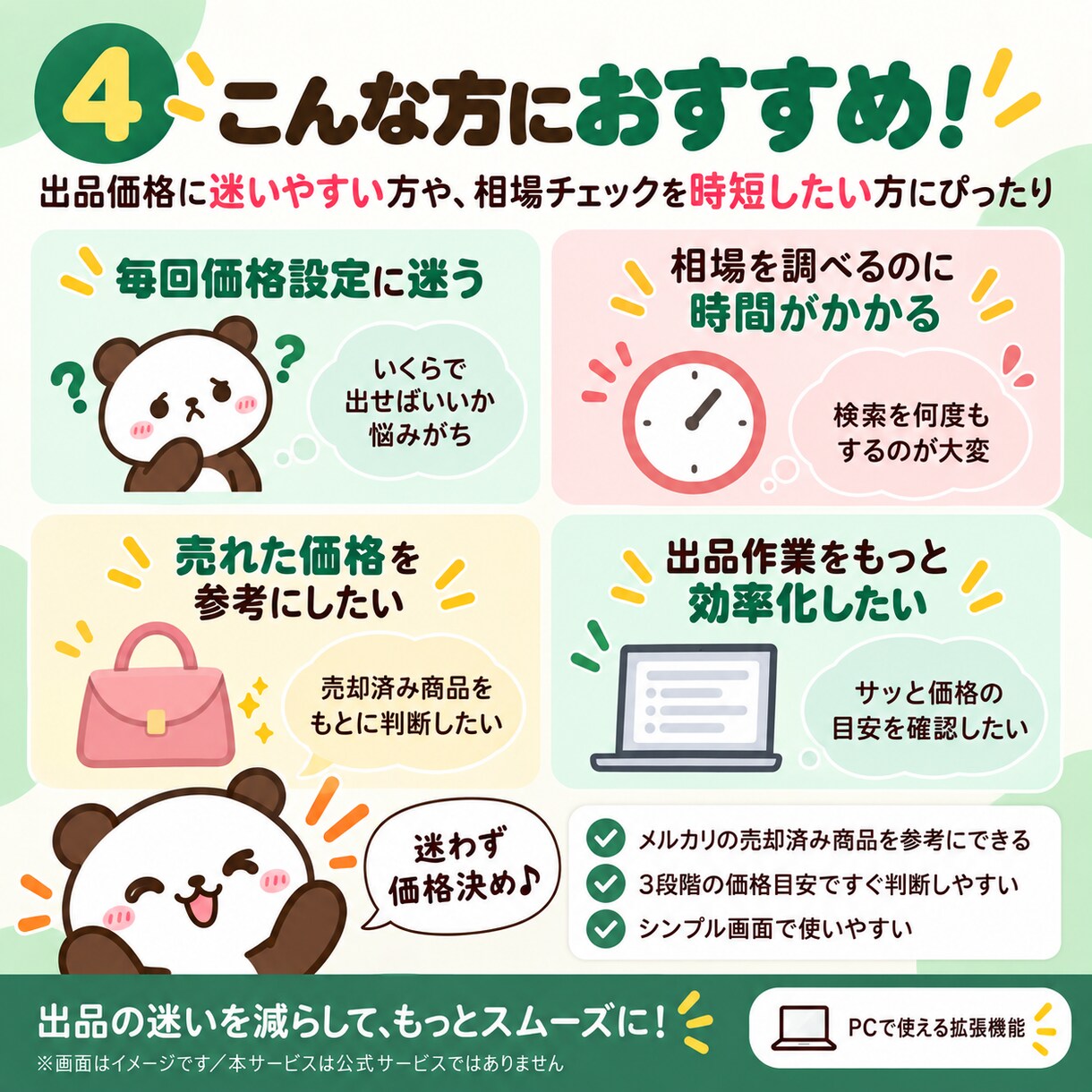 メルカリの売却済み相場を簡単チェックします Chrome拡張で3段階の価格目安をサッと確認 イメージ4