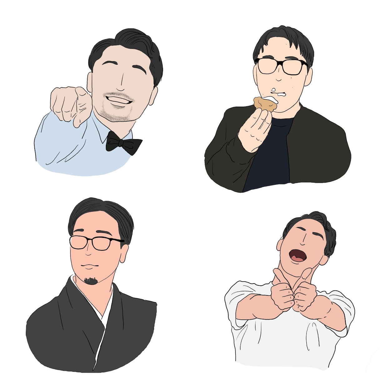 エスコートカードや席札に使える似顔絵描きます 着色も込み！胸くらいまで描きます！小物ありも可能！ イメージ5