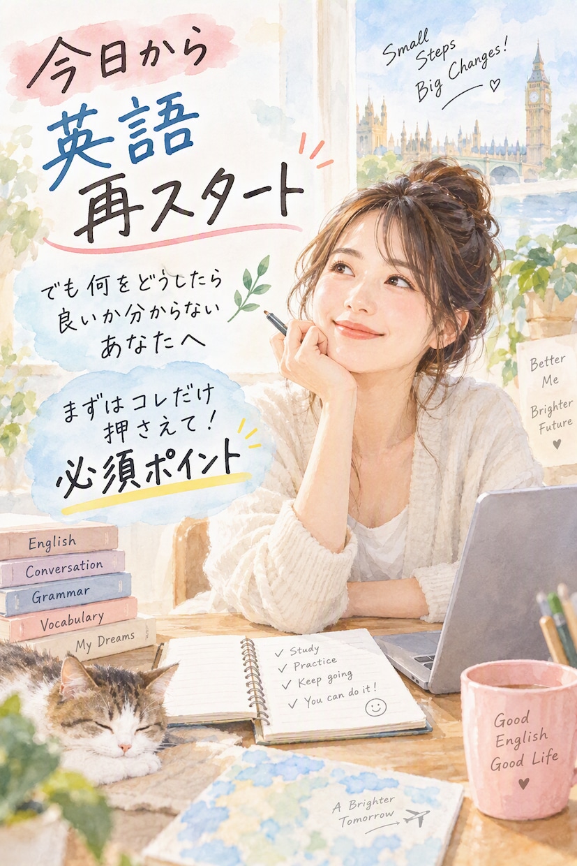 初心者｜英語やり直し&継続の必須ポイント教えます 無理なくあなたのペースで続くコツ【PDF10枚+ワーク付き】 イメージ1