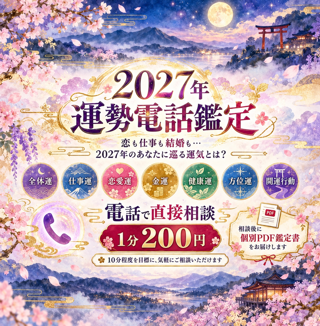 2027年あなたに巡る幸運と転機を電話鑑定します 恋も仕事も結婚も…2027年のあなたに巡る運気とは？ イメージ1
