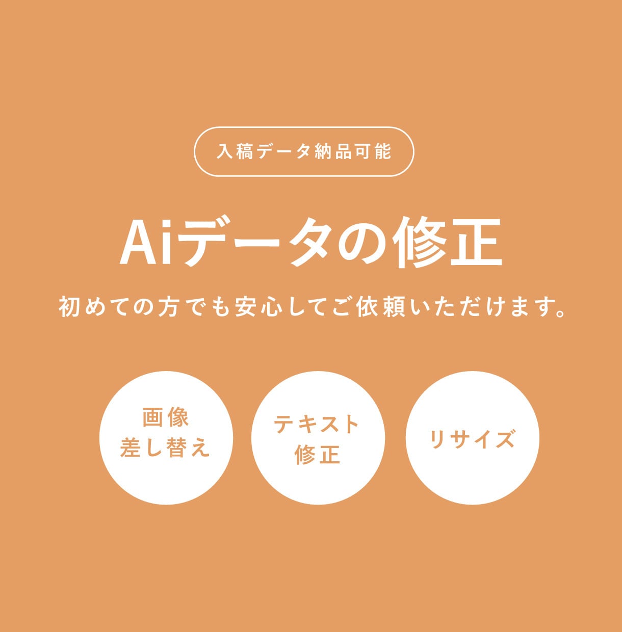 Aiデータの修正対応いたします 「ソフトがない・使い方がわからない」方のための修正・編集代行 イメージ1