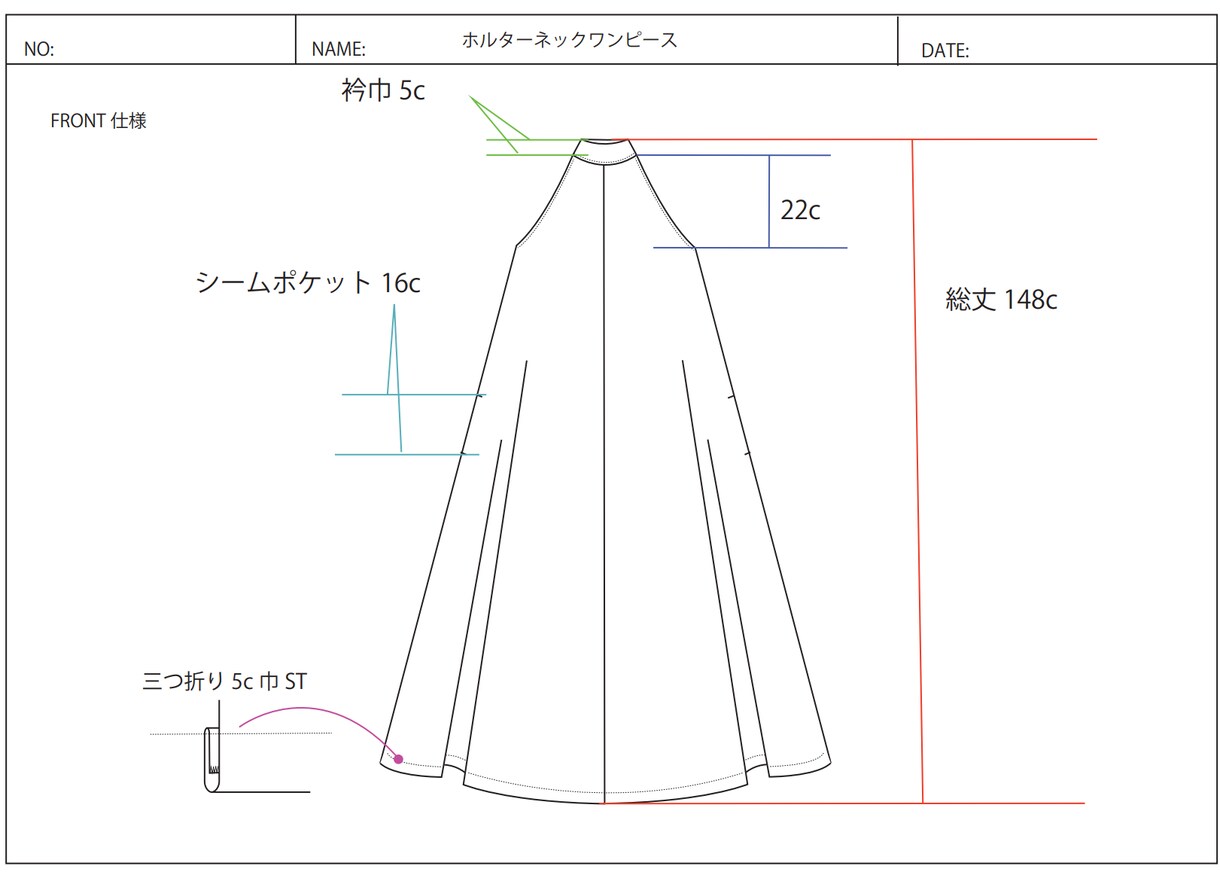 ファッションデザインの仕様書作成します 海外工場向け英語での仕様書も作成可能！ イメージ5