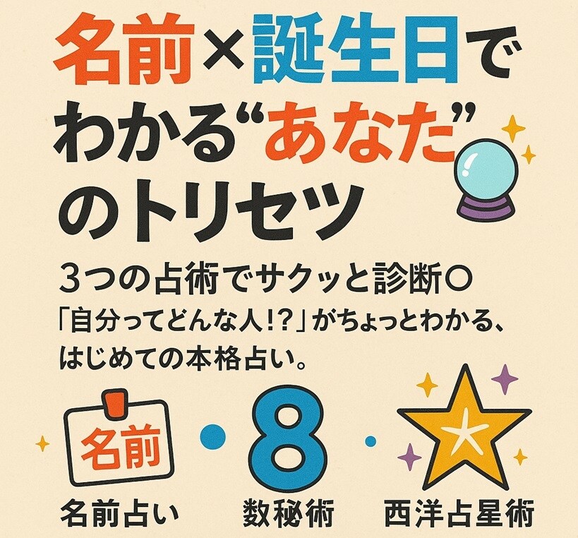 名前×誕生日でわかる“あなた”のトリセツます 3つの占術で診断◎「自分ってどんな人？」がちょっとわかる イメージ1