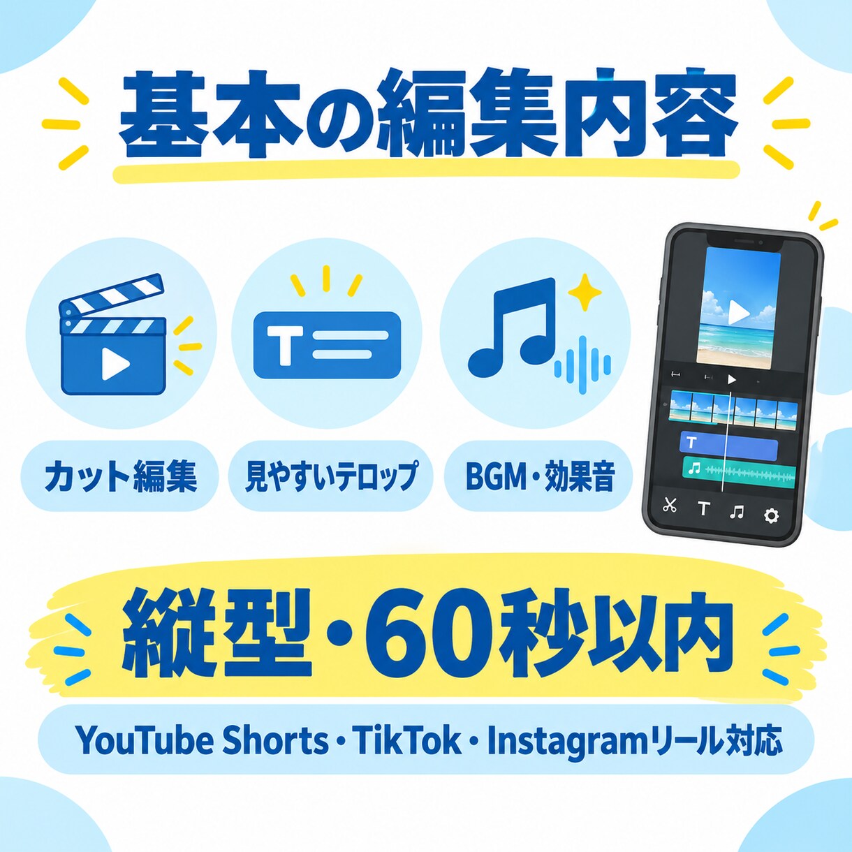 YouTubeショート動画を見やすく編集します カット・字幕・BGM込みで縦型動画に仕上げます イメージ2
