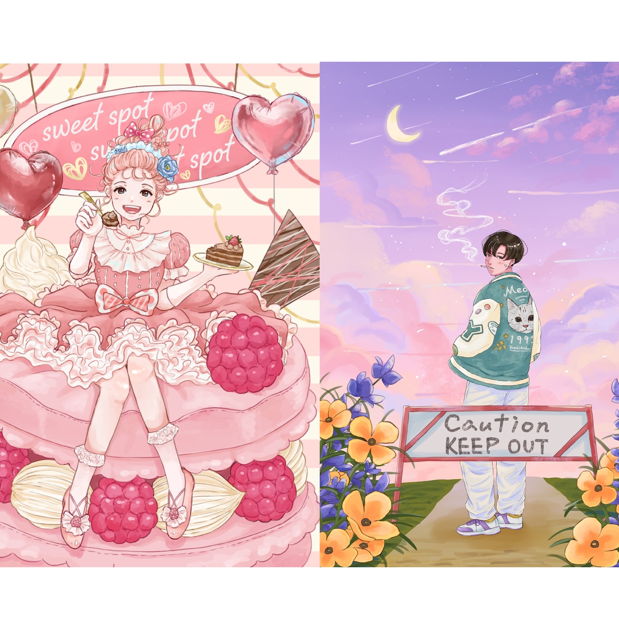 おしゃれで雰囲気のある背景イラスト描きます ヘッダー画像や挿絵、配信背景、書籍の表紙デザインに！ イメージ10