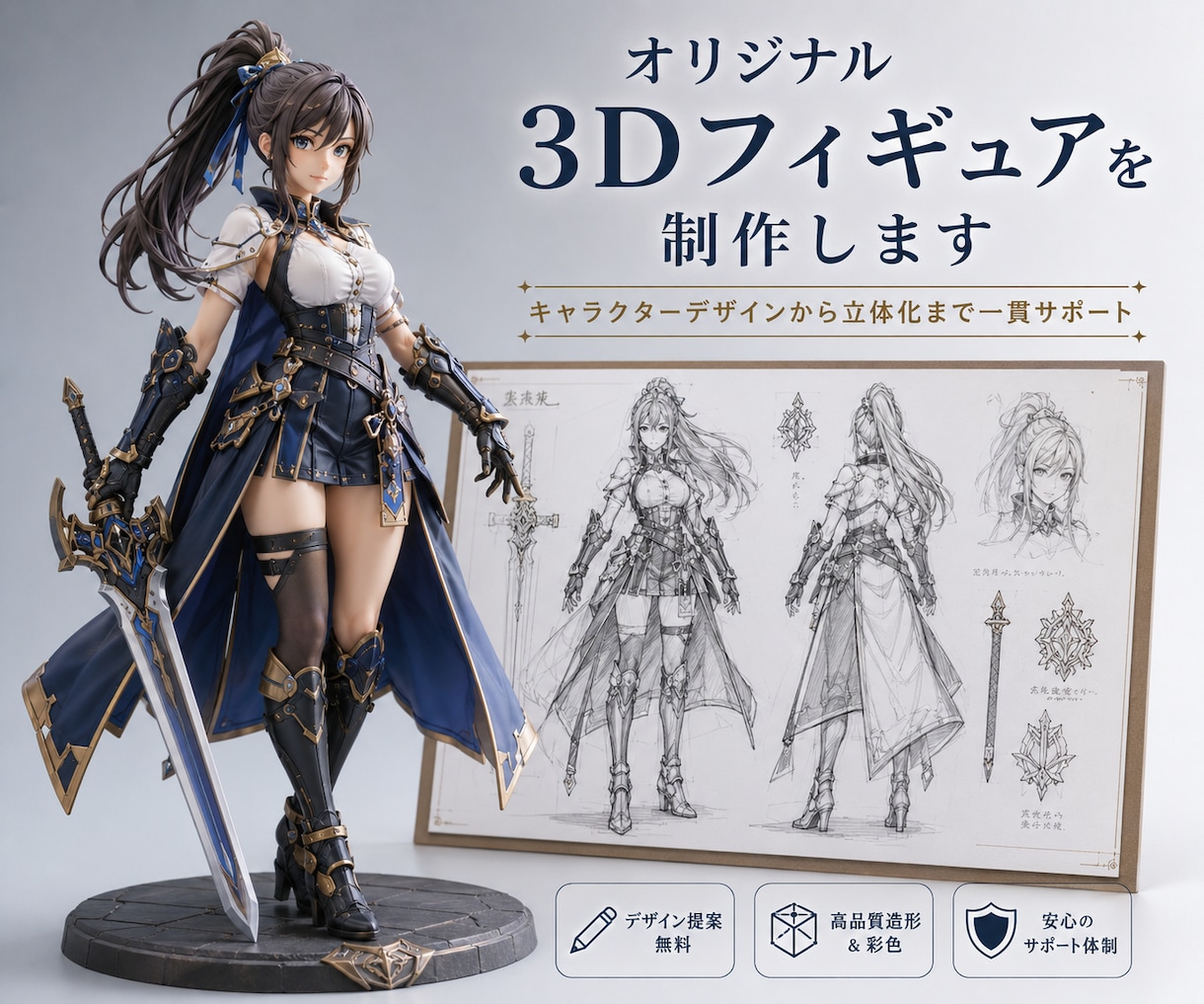 写真からフルカラー3Dフィギュアを制作します 3Dフィギュア完成品を制作・発送／ペット・人物・イラスト対応 イメージ1