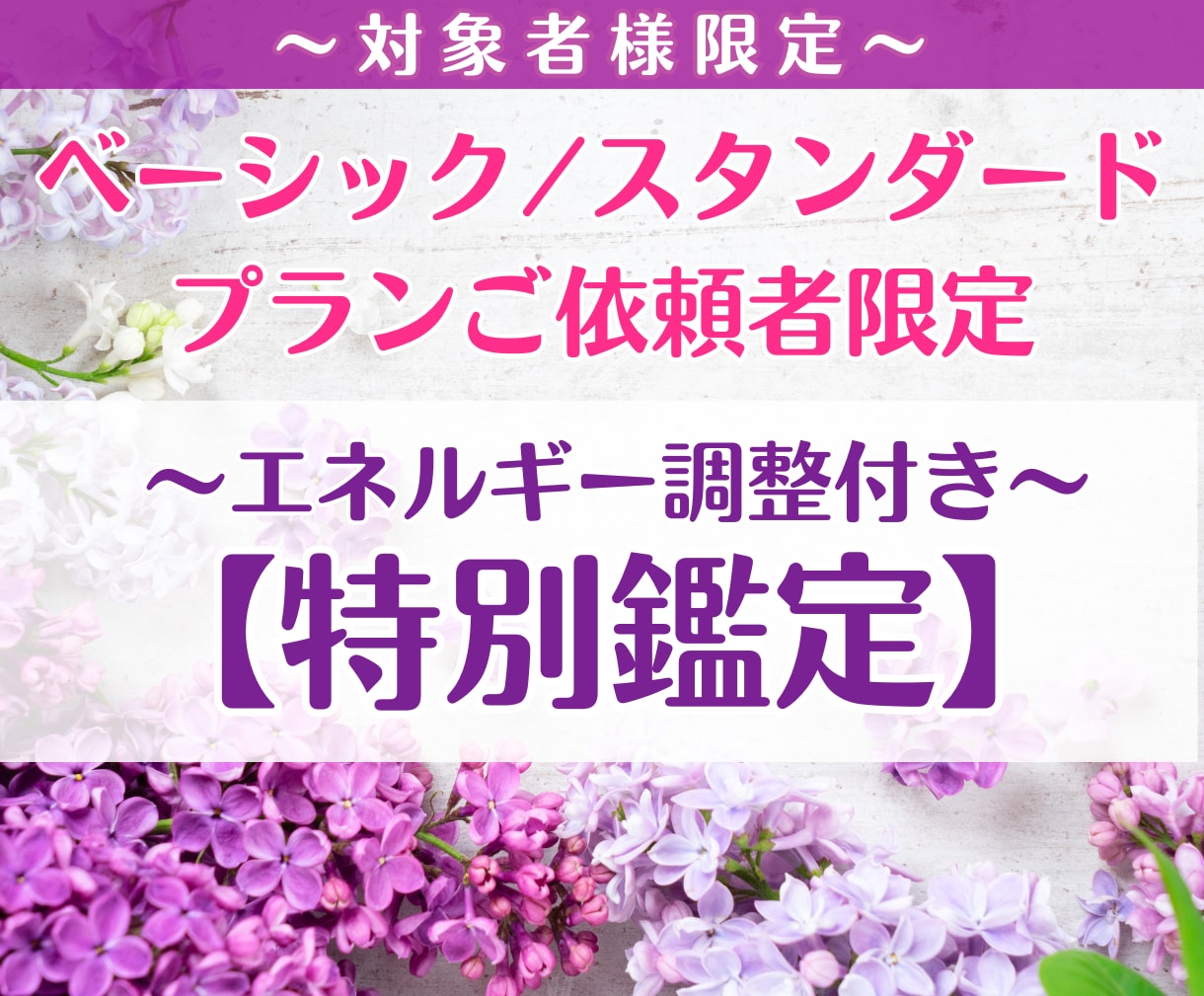 ベーシック/スタンダードプラン限定特別鑑定します 【ご注意ください】対象者様以外はお受けいただけません イメージ1