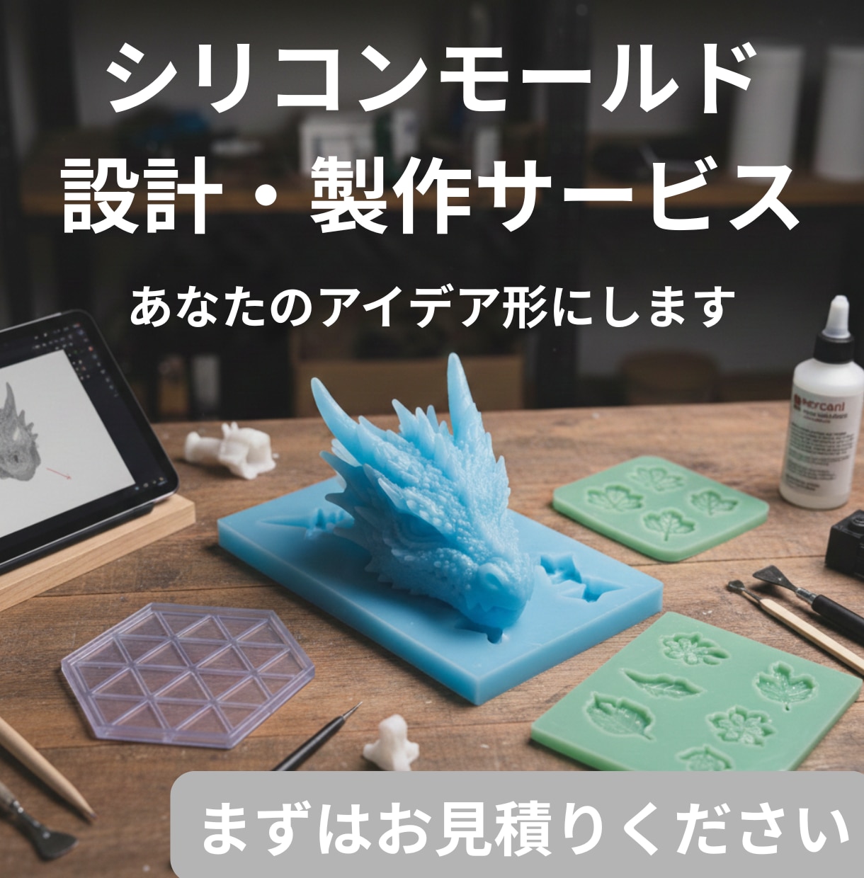 オリジナルシリコンモールド制作します 市販品ではできない形状や、ブランド・作品の世界観モールド作成 イメージ1