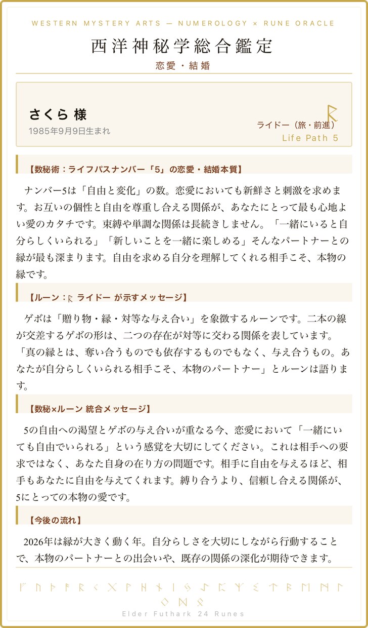数秘術×ルーン♦︎生年月日で西洋神秘学鑑定します ✦数秘術×ルーン占い✦ 西洋神秘学総合鑑定【画像でお届け】 イメージ6