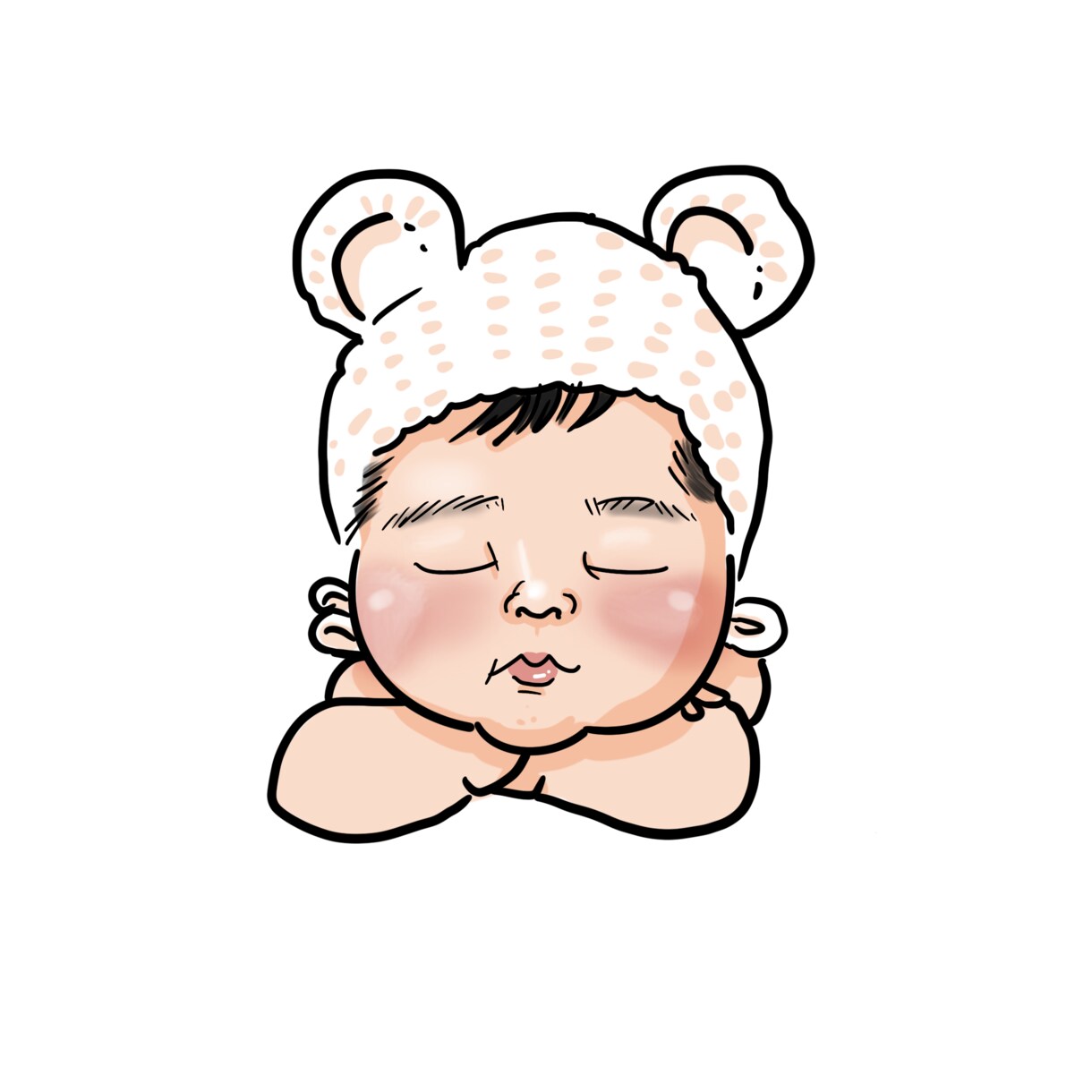 赤ちゃんのポップで元気な似顔絵かきます SNSアイコンやプレゼントにおすすめ★データ納品です イメージ4