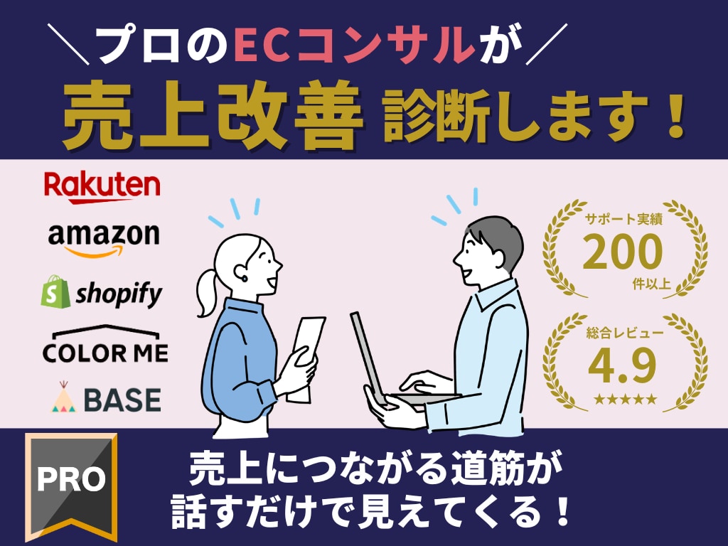 ECサイトの売上改善診断!分析改善プラン提案します ネットショップ集客アドバイス・コンサルAmazon/楽天市場 イメージ1