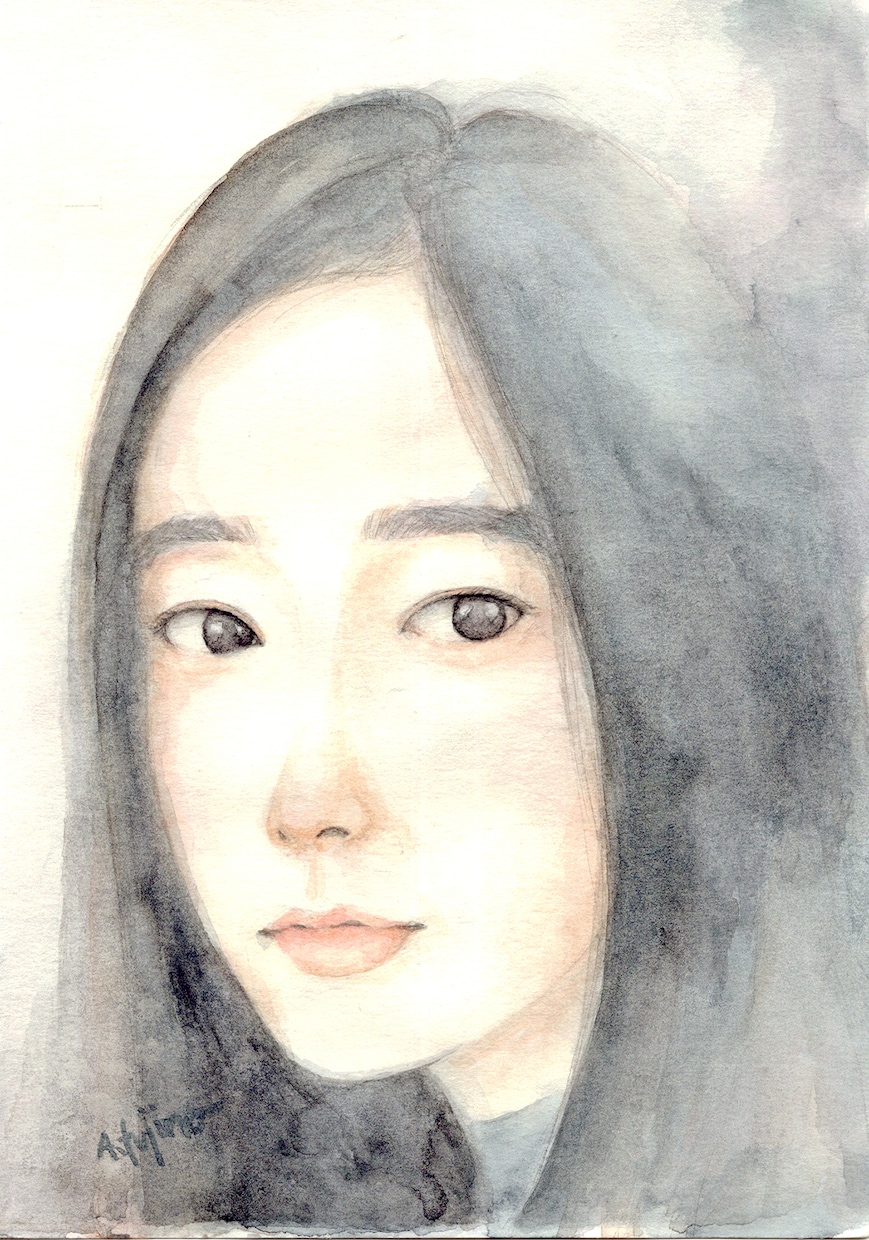 クールな女性の水彩画、描きます 個人所有やアイコンなどに　原画プレゼント(送料無料) イメージ3