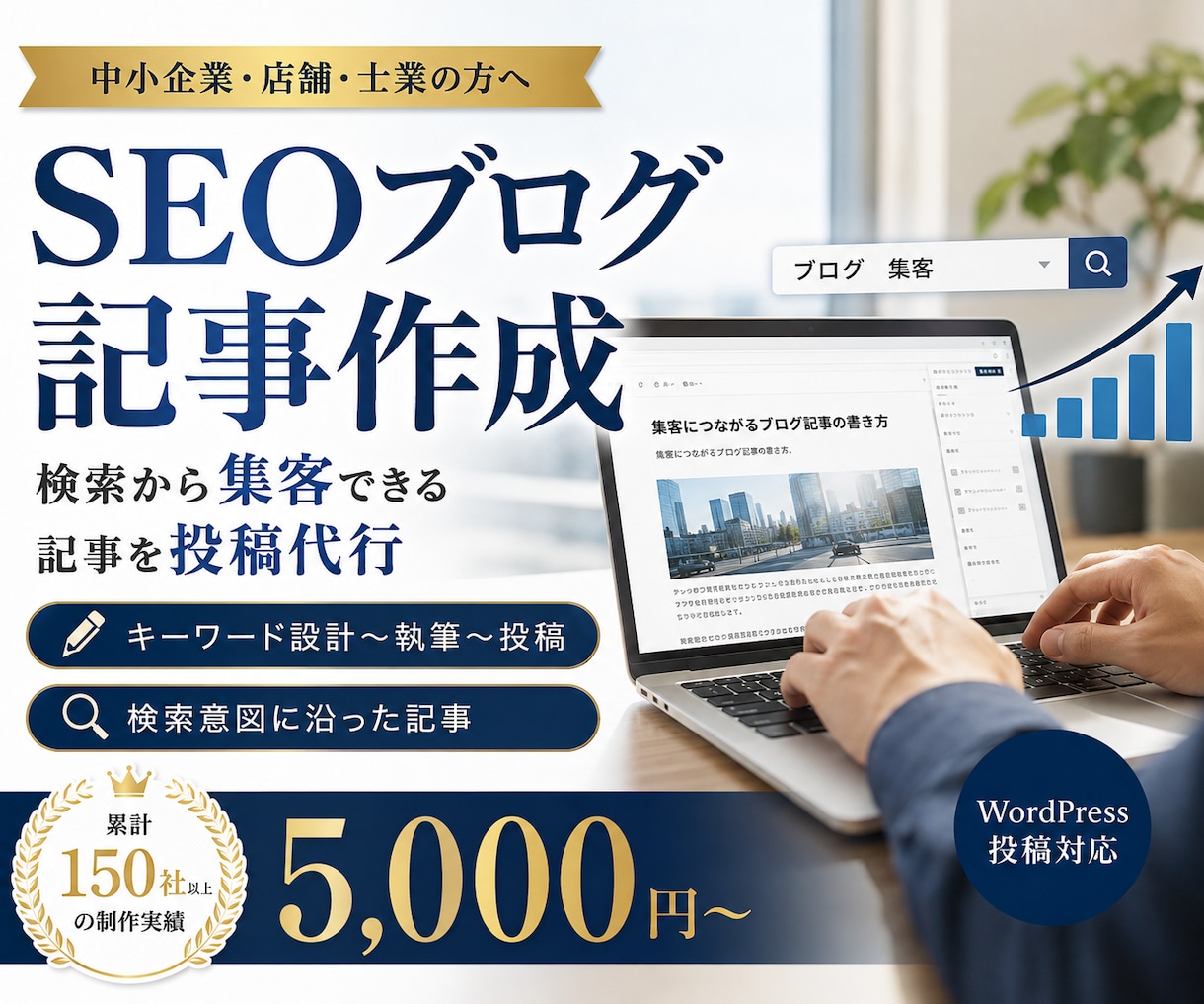 SEOに強いブログ記事を作成・投稿します 検索意図に沿った構成で、集客につながる記事を投稿代行 イメージ1