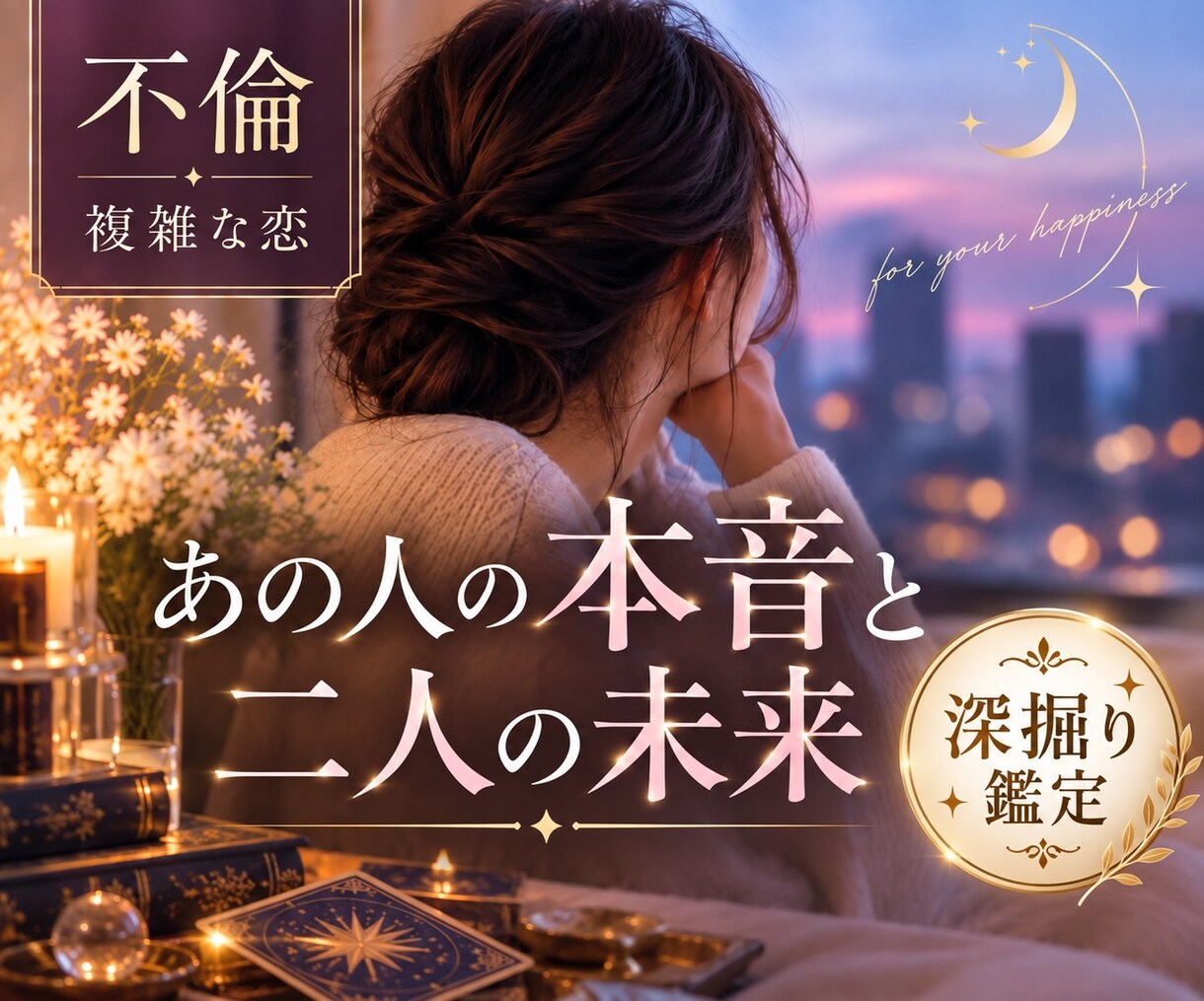 不倫｜あの人の本音と二人の未来を深く占います 複雑な関係の気持ちとこれからの流れを読み解きます イメージ1