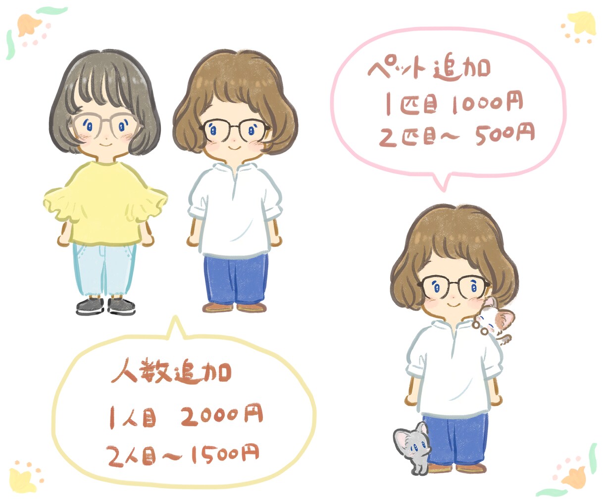 手描き風の可愛い似顔絵お描きします プレゼントにぴったりのゆるかわデフォルメ似顔絵♡ イメージ5