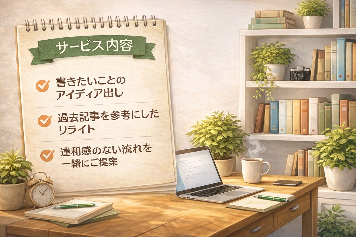 note記事の代筆｜想いを整えて文章にします 書きたい気持ちから一緒に形にします イメージ2