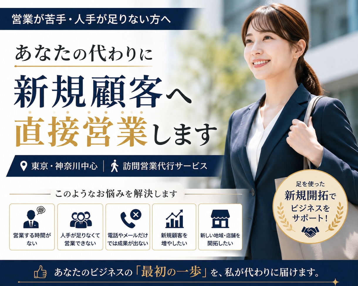 新規顧客の開拓を代行します あなたに代わって現地へ直接営業します イメージ1