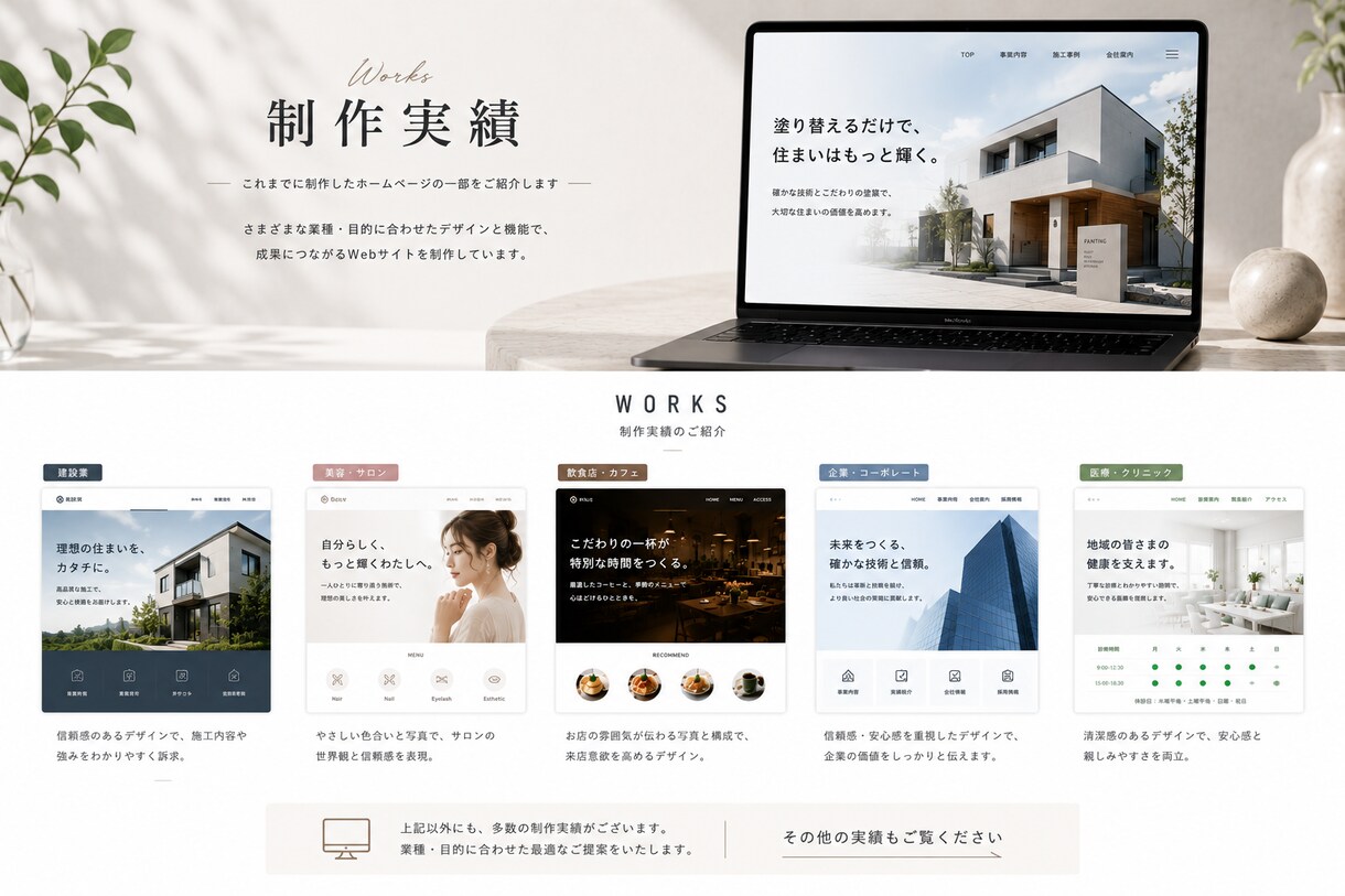 SEO対策込集客につながるホームページを制作します SEO対策込み・スマホ対応・お問い合わせフォーム対応 イメージ2