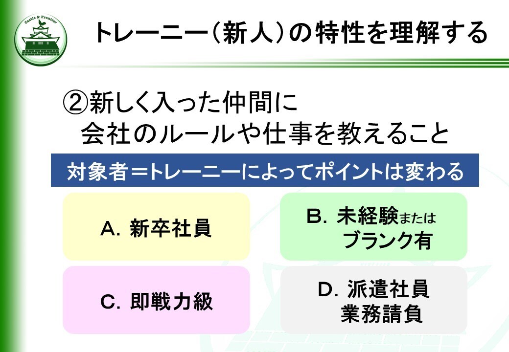 新米管理者の教科書・部下育成編を提供します そのままでも使える台本付きパワーポイントデータです。 イメージ6