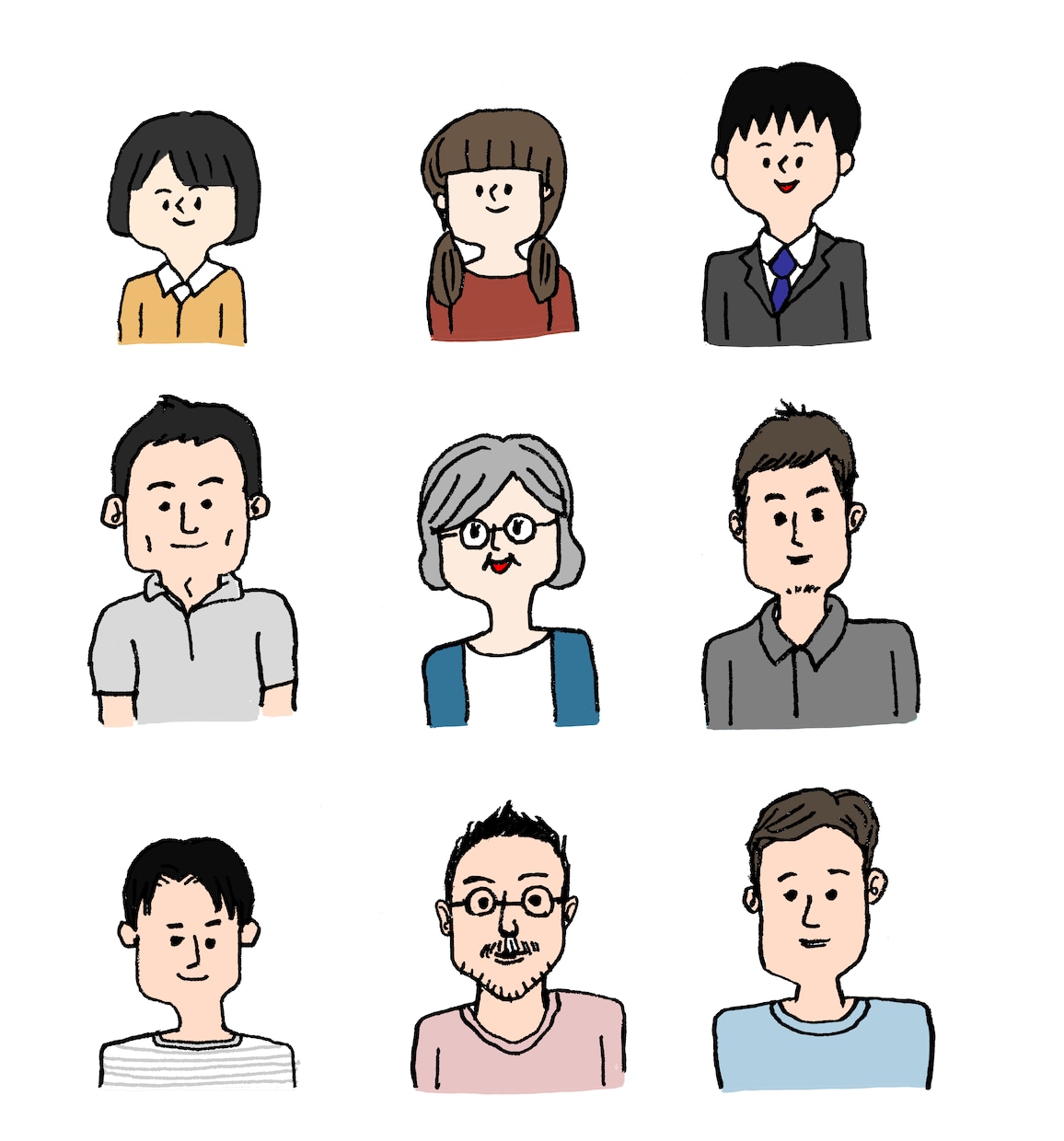 ゆる〜く似せた、人の似顔絵を描きます SNSのアイコンやプレゼントにいかがですか? イメージ3