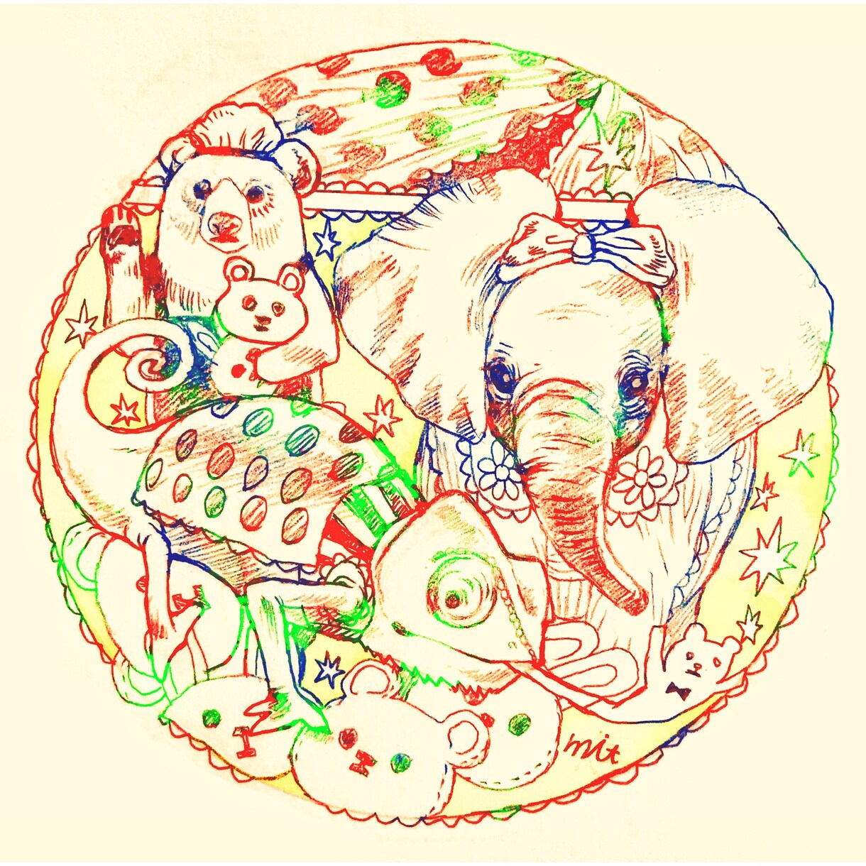 カラフルポップに動物のイラスト描きます ペットのイラストを思い出に残しませんか？ イメージ9