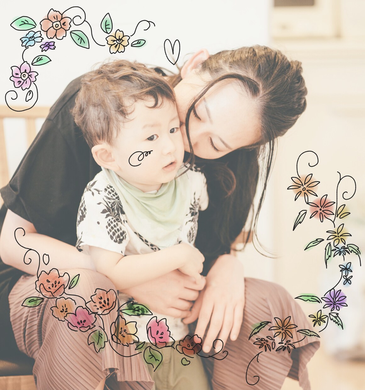 いただいたお写真にイラストを添えます 思い出の写真をお気に入りの一枚に。 イメージ1
