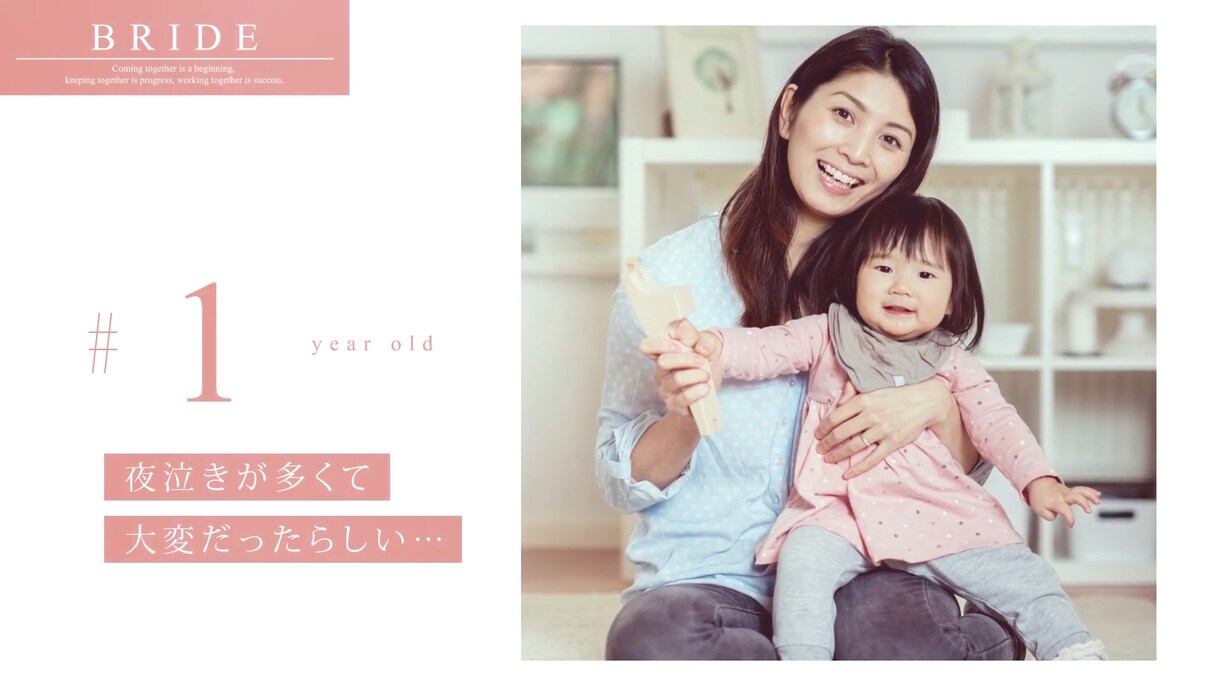 シンプルな雑誌風の生い立ちムービーを作ります 雑誌デザイン風のシンプルなプロフィールでお洒落に上映！ イメージ6