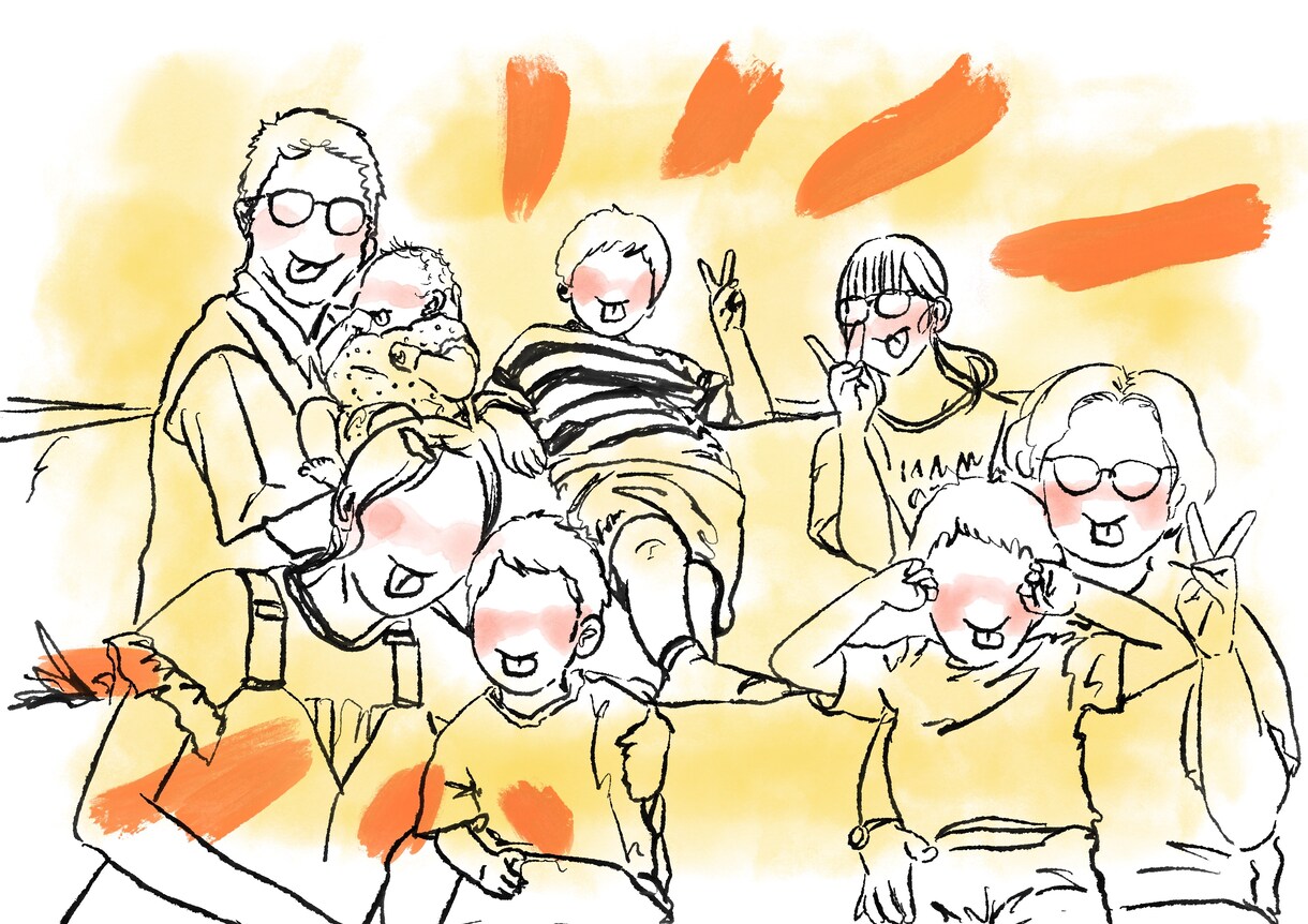 家族・子どもの思い出を絵本風イラストにします 家族・子どもの大切な思い出写真を手描き風イラストに イメージ10