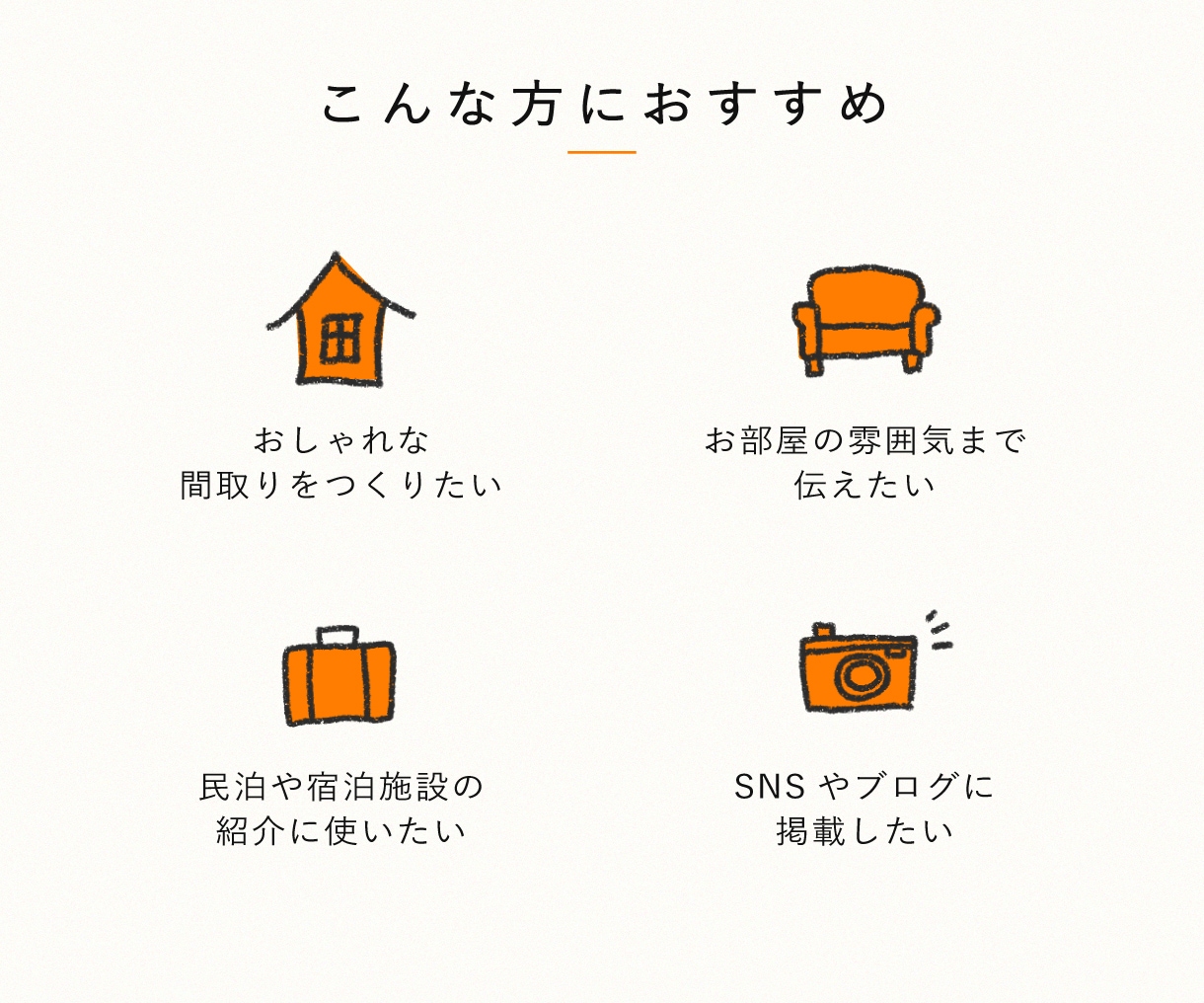 ゆるくておしゃれな手描き間取り図を作成します お部屋の魅力を、ゆるっと一枚に。家具までかわいく描き込みます イメージ4
