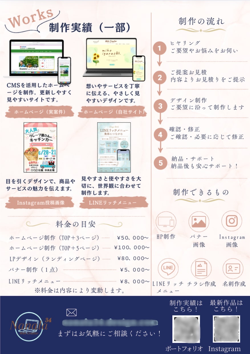 女性向け・店舗集客のチラシをデザインします サロン・カフェなど店舗集客に！印刷まで対応 イメージ3