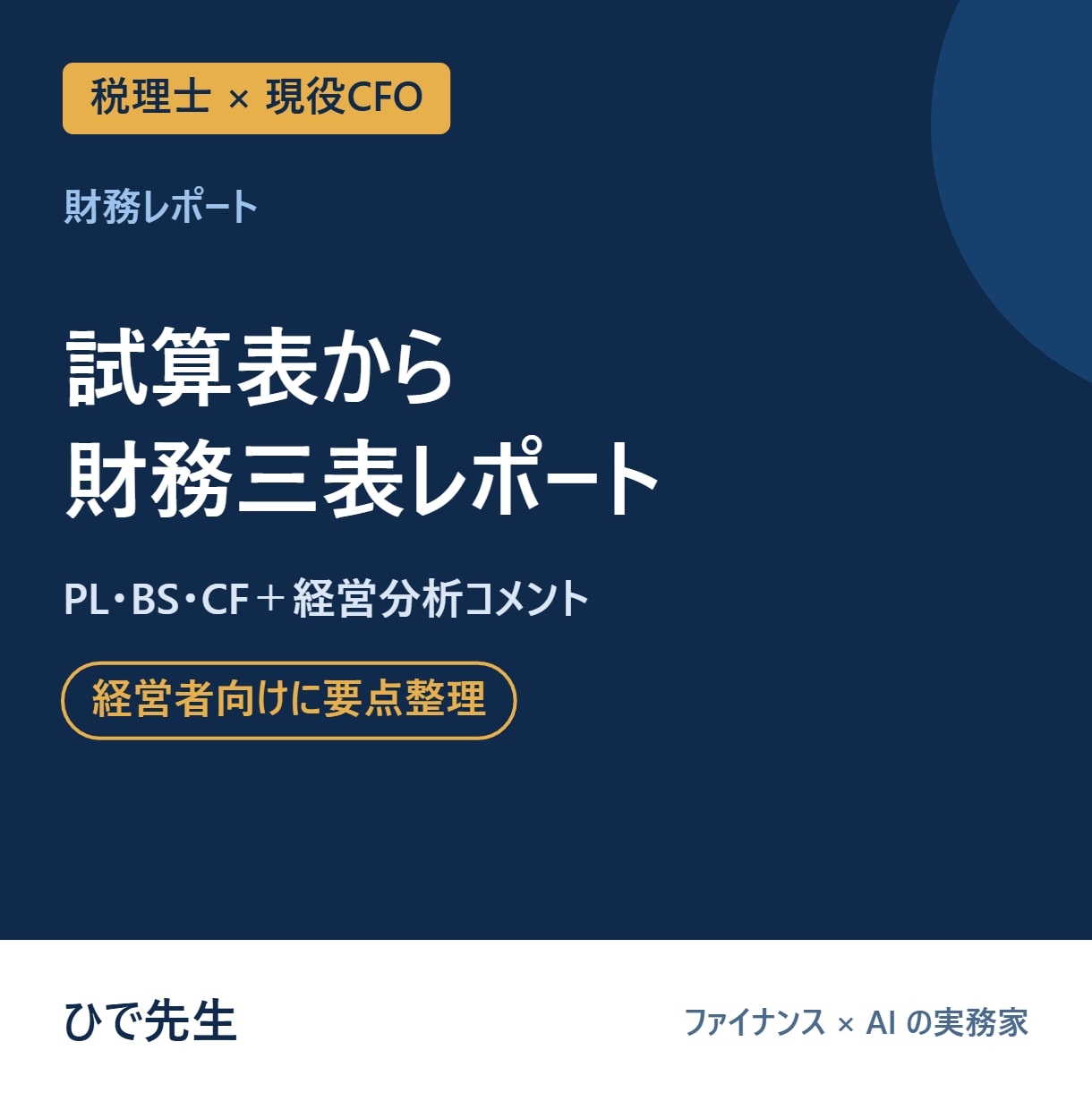 試算表から経営者向けの財務三表レポートを作ります PL・BS・CFと経営分析コメントで会社の今が分かる イメージ1