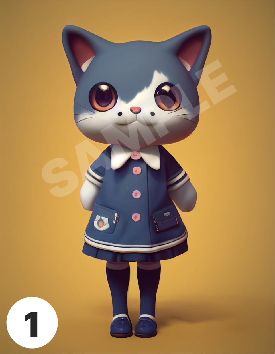 猫のミニキャラ販売いたします 完成品ですので、素早く納品可能です！ イメージ1