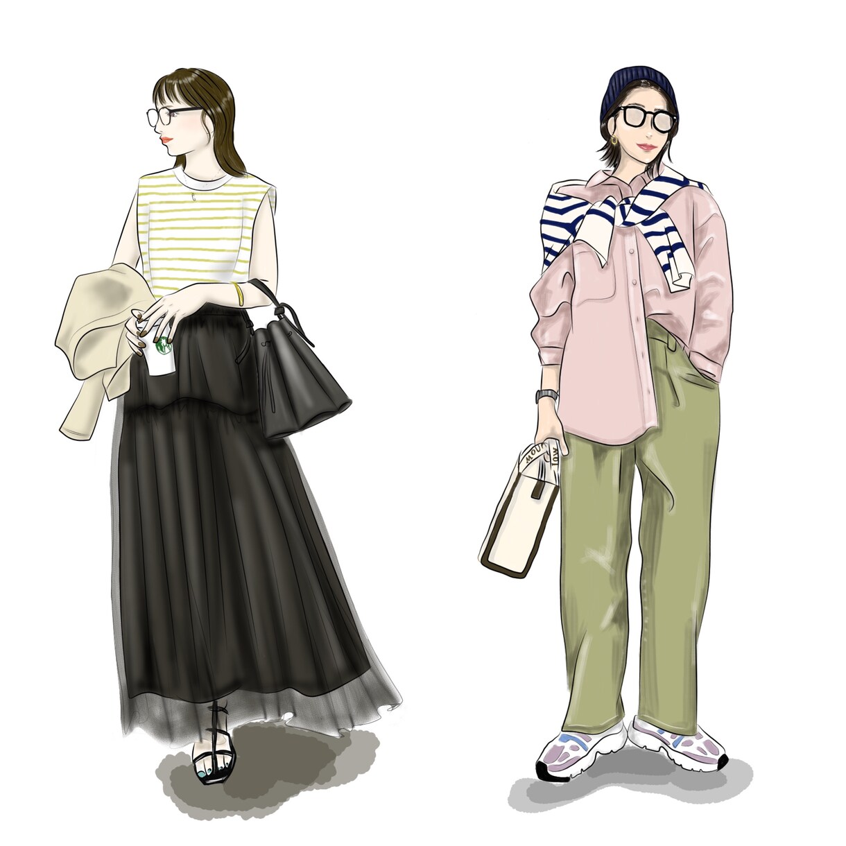 コーディネート、ファッションイラストを作成致します 元ファッションデザイナーがイラストを描きます！ イメージ2