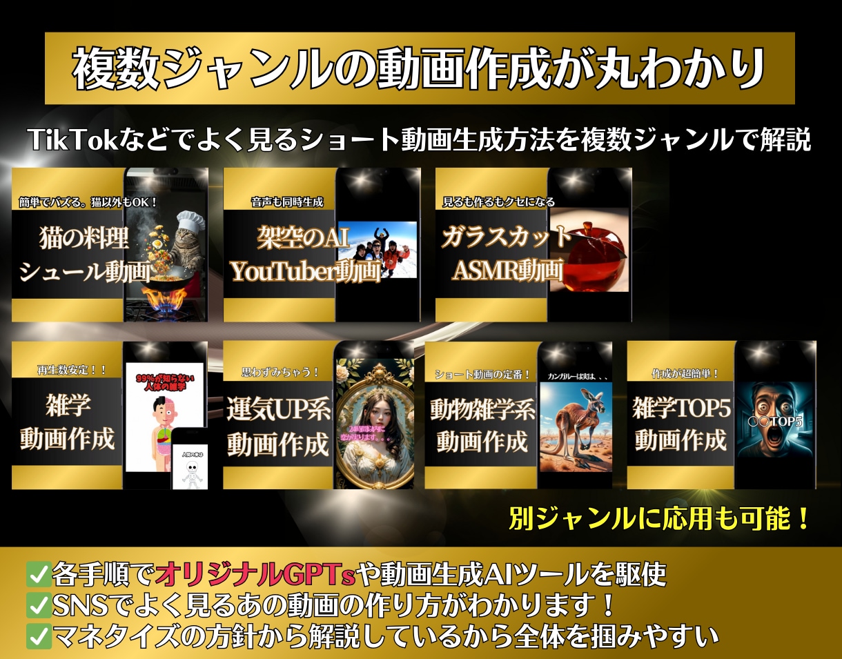 AI×ショート動画完全攻略ガイド教えます 【GPTsプレゼント】属人性なし簡単動画作成で誰でもAI副業 イメージ3