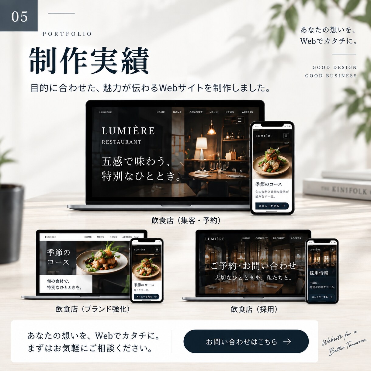 目的に合わせたWebサイトを制作しますます 集客・採用・ブランディングまで目的から設計 イメージ5
