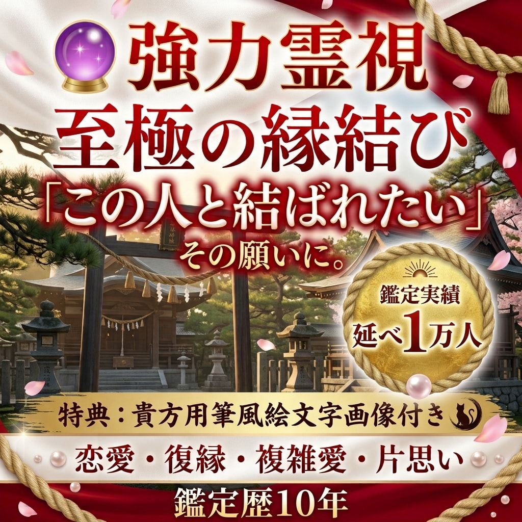 最強白魔術“強力縁結び” 貴方に合った縁結びします 相手から選ばれる強力霊視＋開運白魔術協力縁結び3日間 イメージ1