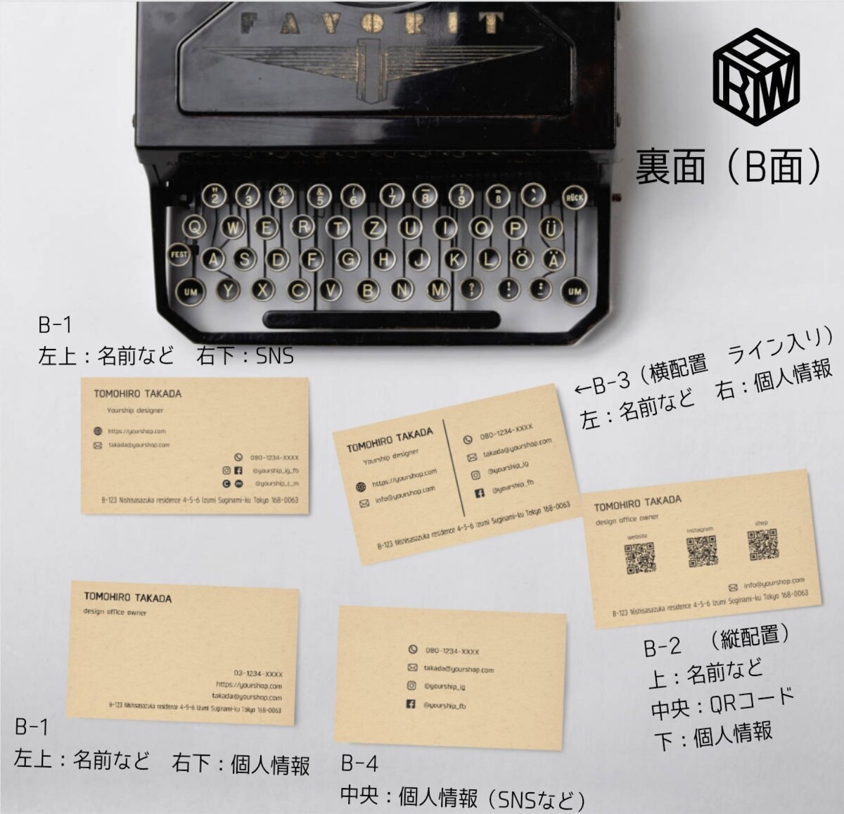 ビジネスカード・名刺・ショップカードお作りします ほぼフルオーダー 印刷所へ発注 高品質レーザープリント イメージ3