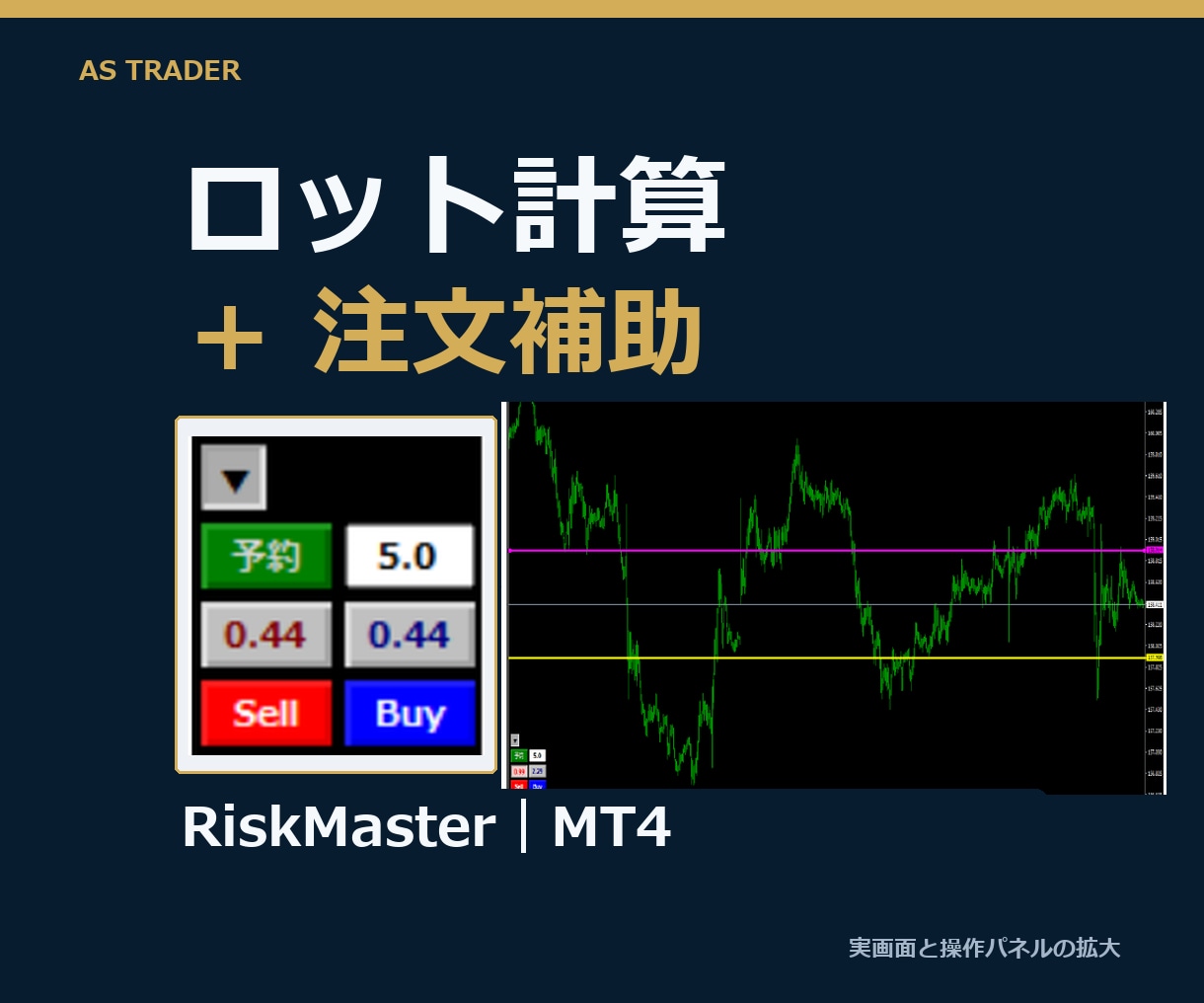 MT4のロット計算・注文補助ツールを提供します Windows版MT4ロット計算・注文補助｜PDF2冊付 イメージ1