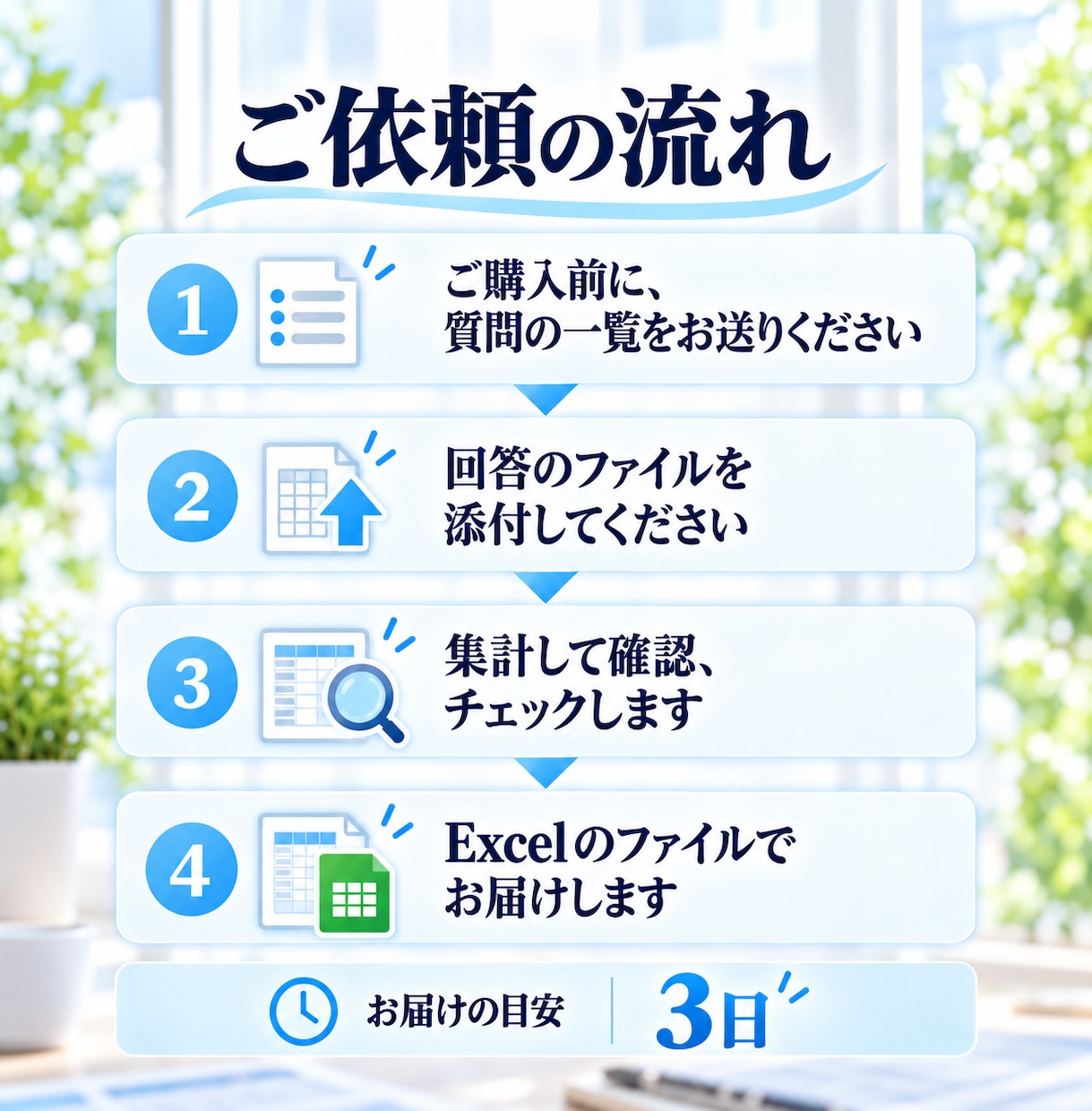 Googleフォームのアンケートを集計します 件数・割合・クロス集計をExcelでお届け イメージ3