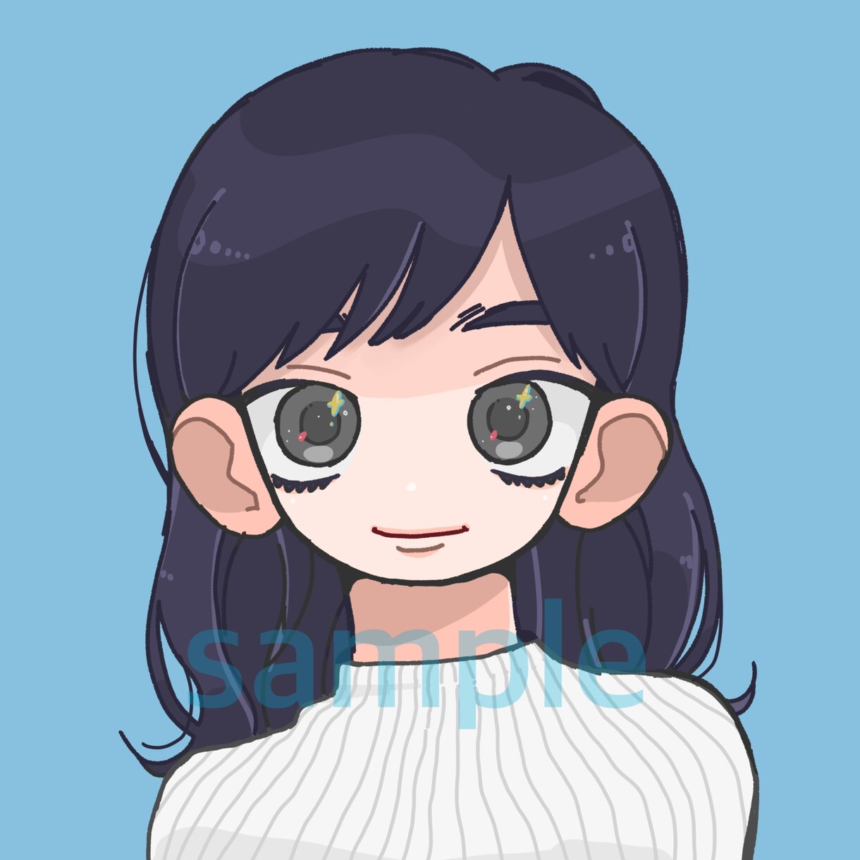 バストアップSNSアイコン描きます ポップでキラキラ 目を引くかわいいイラスト⭐️ イメージ3
