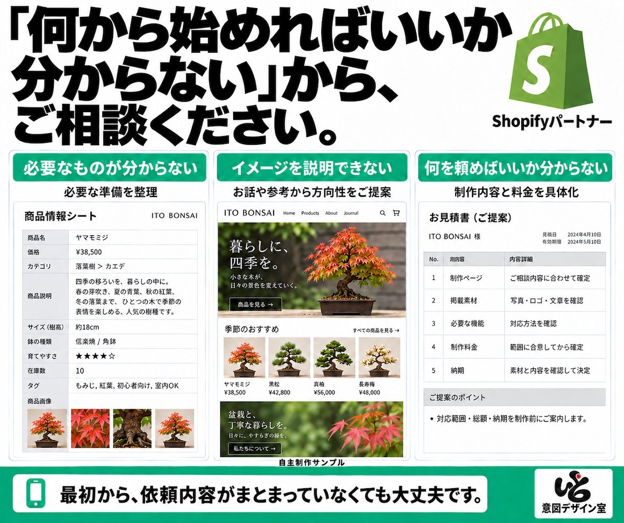 Shopifyのストア構築・改修に対応します 部分改修３万円〜／新規構築１５万円〜。画像制作も対応 イメージ4