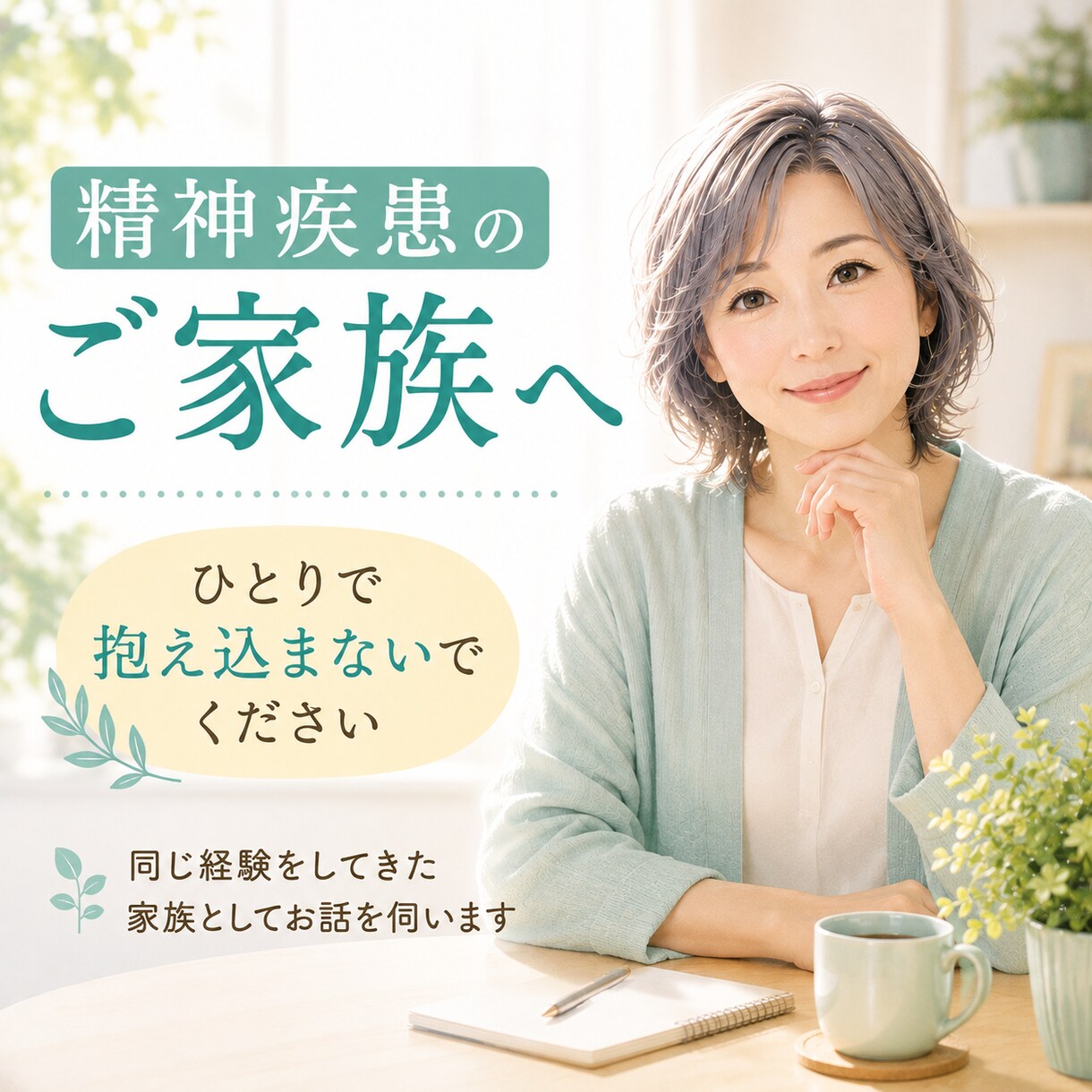 ご家族をサポートされている方のお悩みに寄り添います 大切な人が精神疾患や心の病で支えている中でほっとした時間を イメージ3