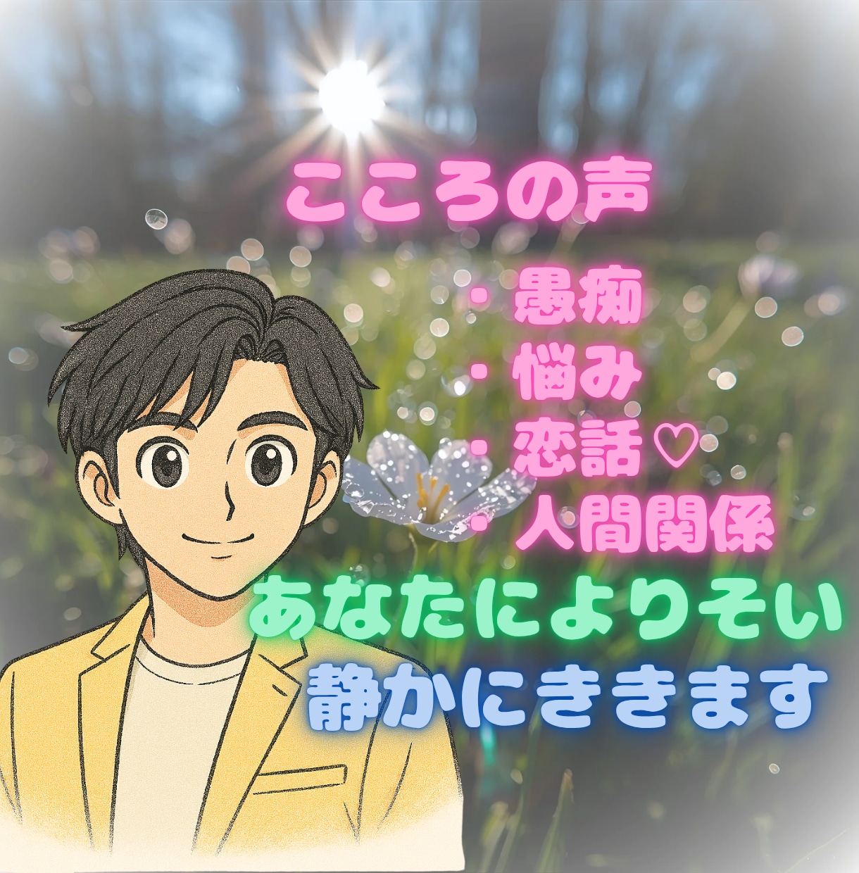 こころの声.愚痴.悩み.恋愛話♡静かによりそいます 愚痴・悩み・恋愛・話し相手・人生相談・あなたのペースでOK イメージ1