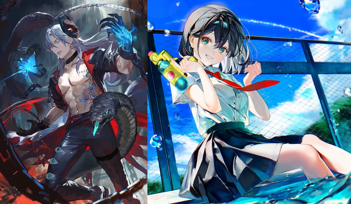 企業実績有/質感重視のイラストを制作します MV・Vtuber活動用・記念絵・グッズ用・ゲームCG素材等 イメージ3
